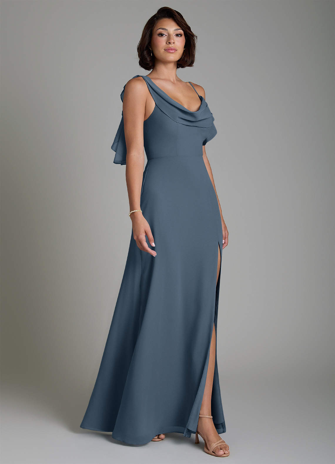 azazie neptune bridesmaid dresses Jayden our beautiful matte satin season:Summer Cosiani Women's Blue Wool Color:Midnight Petals