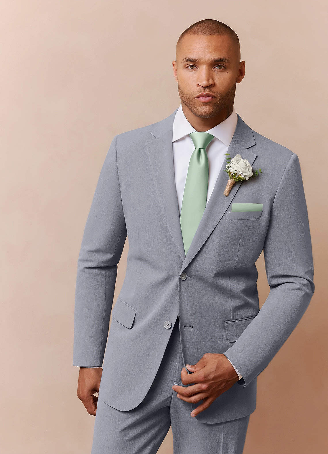 front Stretch Satin Pocket Square
