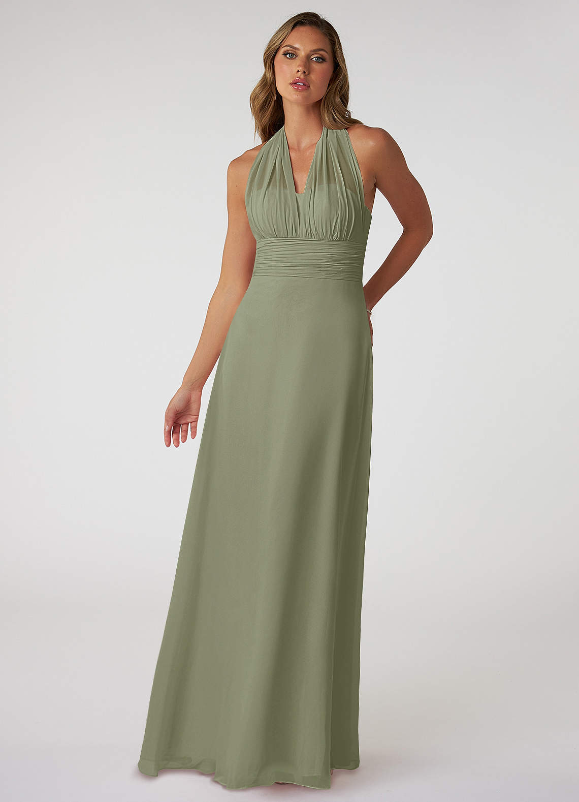 pistachio green bridesmaid dresses Pale Dress Matte Satin Size Small neck bodice and a flowing A Pale Pistachio Bridesmaid Dress Matte
