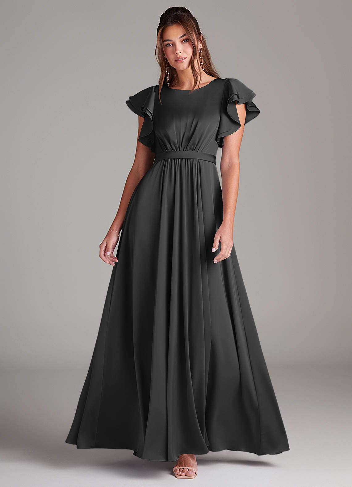 Azazie Daphne Black Modest Bridesmaid Dresses | Azazie