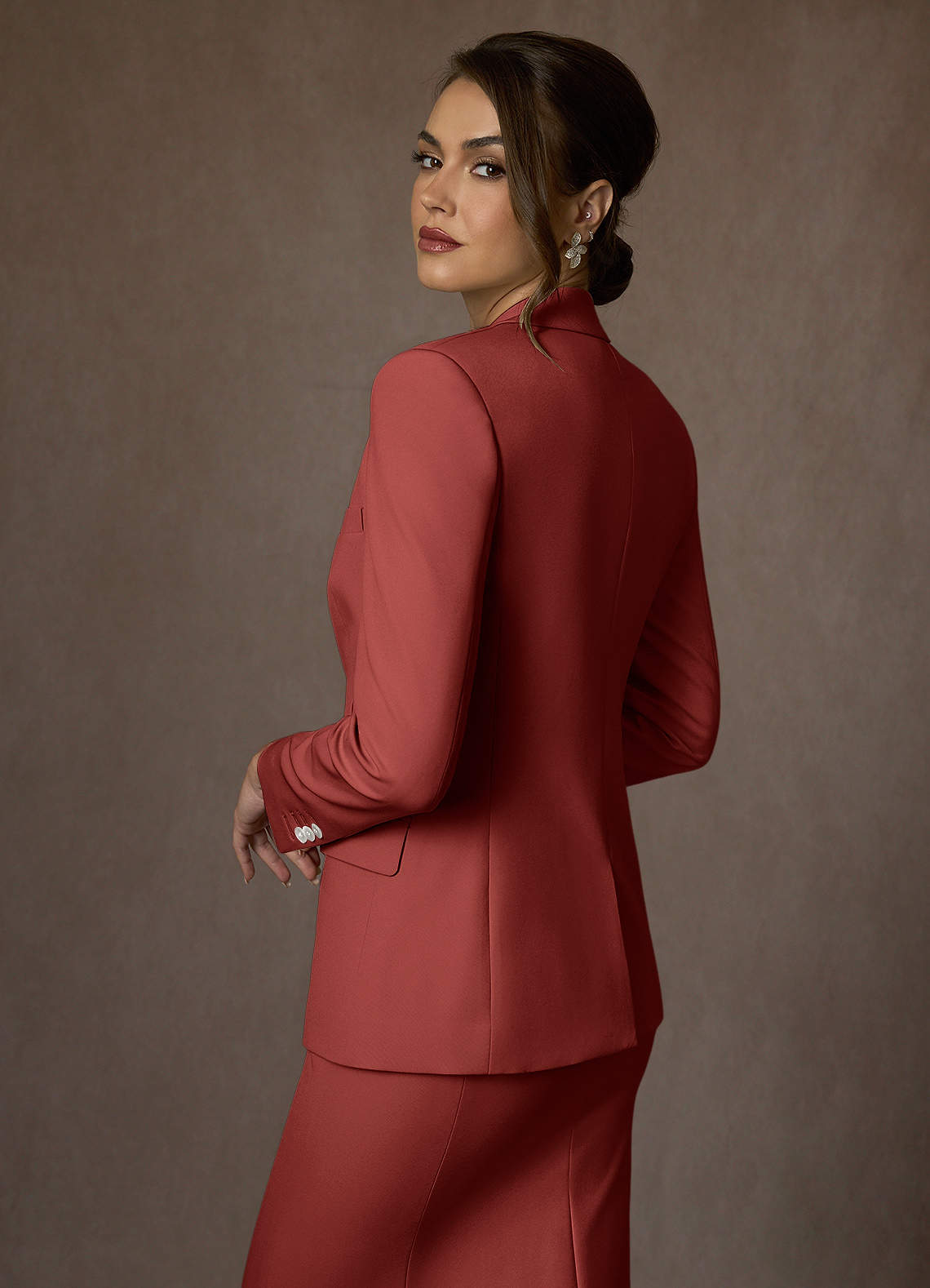 front Kennedy Terracotta Structured Stretch Dress