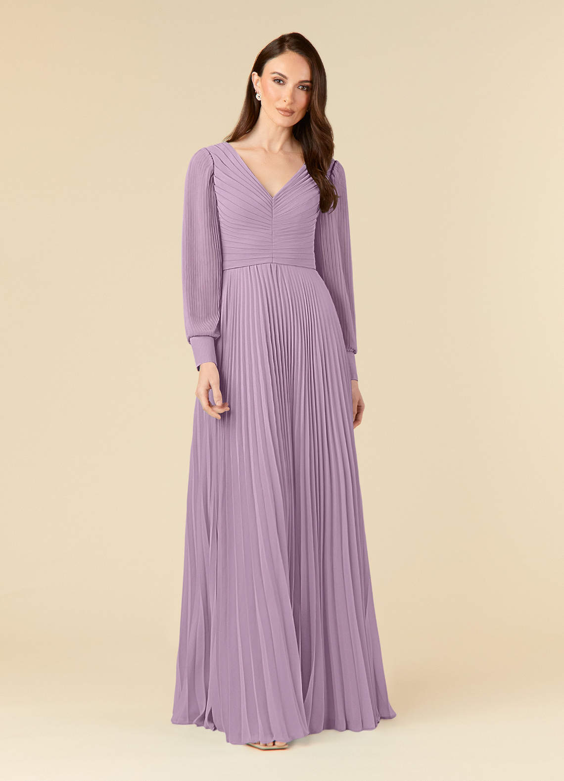 Azazie Zina Wisteria A Line Pleated Chiffon Dress Azazie