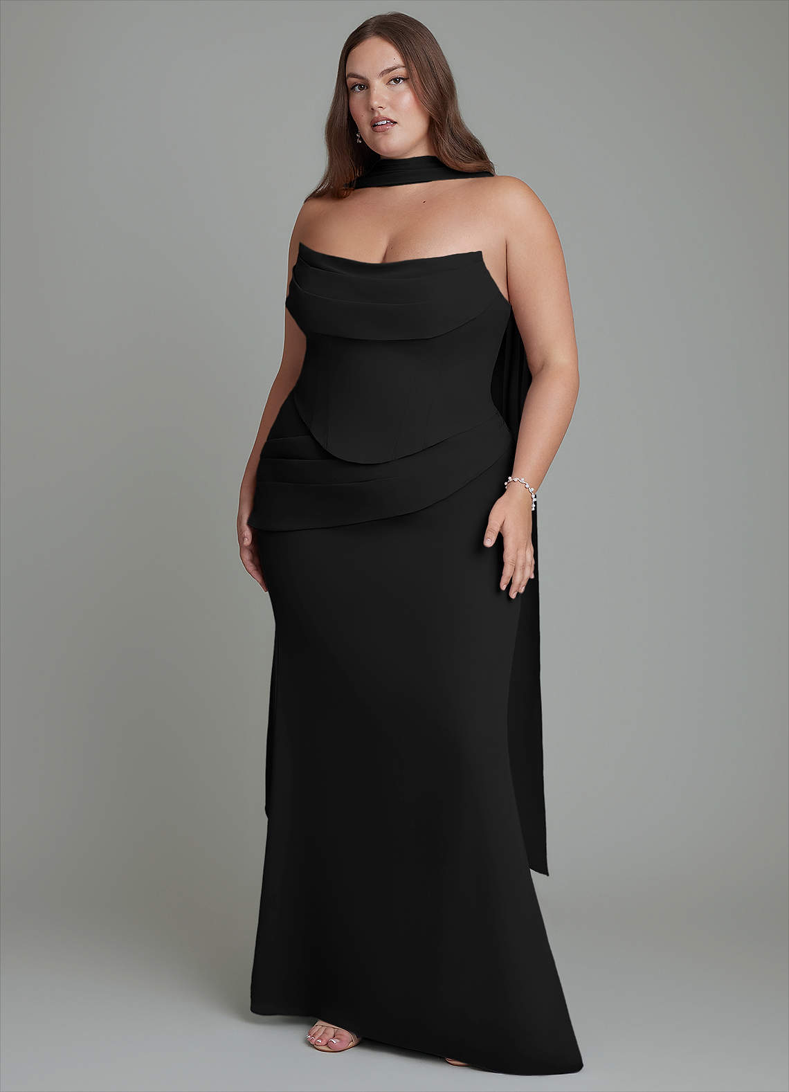 corset bridesmaid dresses plus size Azazie Mermaid Cowl Neck Floor-Length Chiffon Mermaid wedding Sleeveless;Embellishment Size:U.S. 11.5 (45 EU) Forever New Jessie Button global-print-Polka Dot Navy