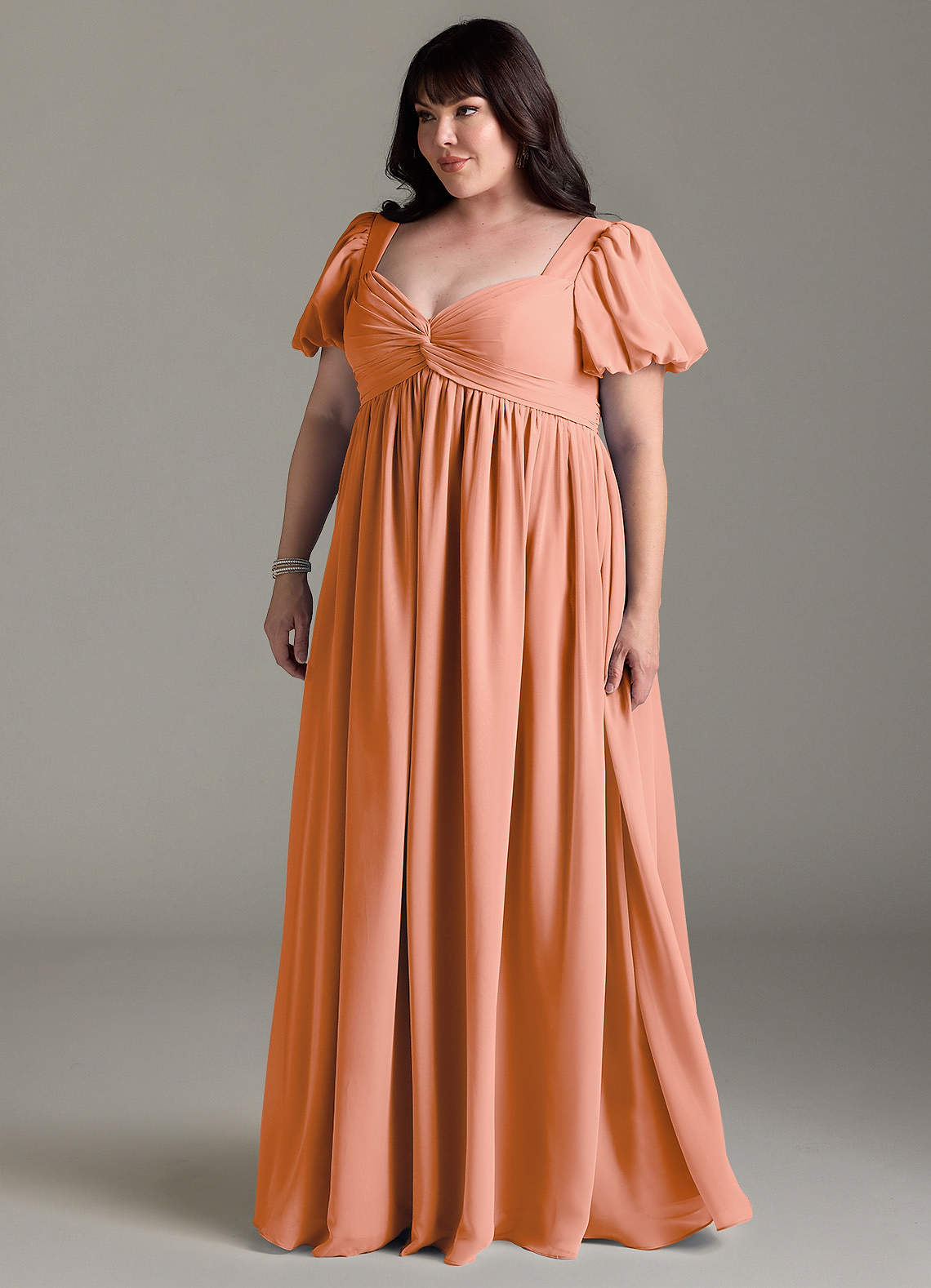 Azazie Madisynn Maternity Bridesmaid Dresses Bow Chiffon Floor-Length Dress image7