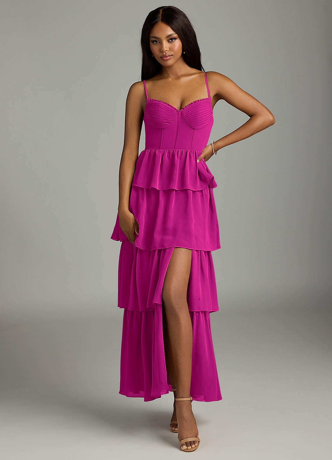 Vestido Negro Zapatos Para Vestido Color Fiusha Rosa Tacones Y