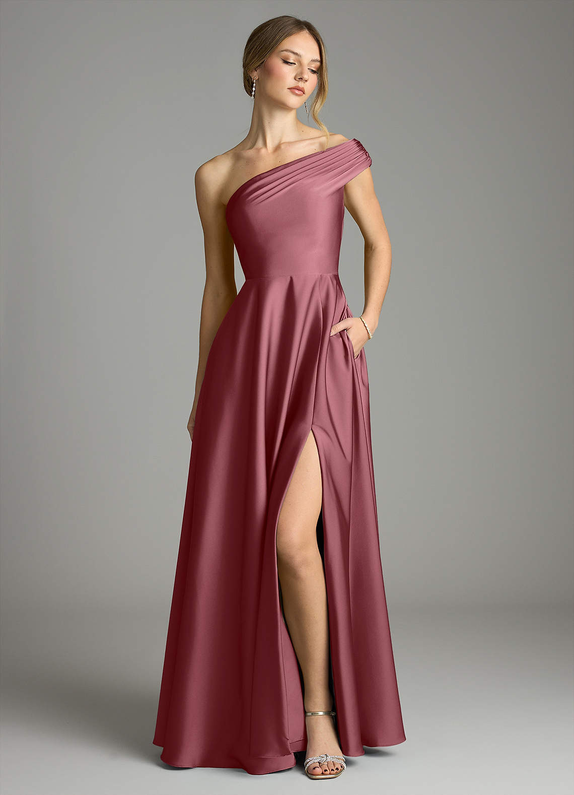 desert rose satin dress Desert Rose Bridesmaid Dress Shiny Satin Size 2XL
