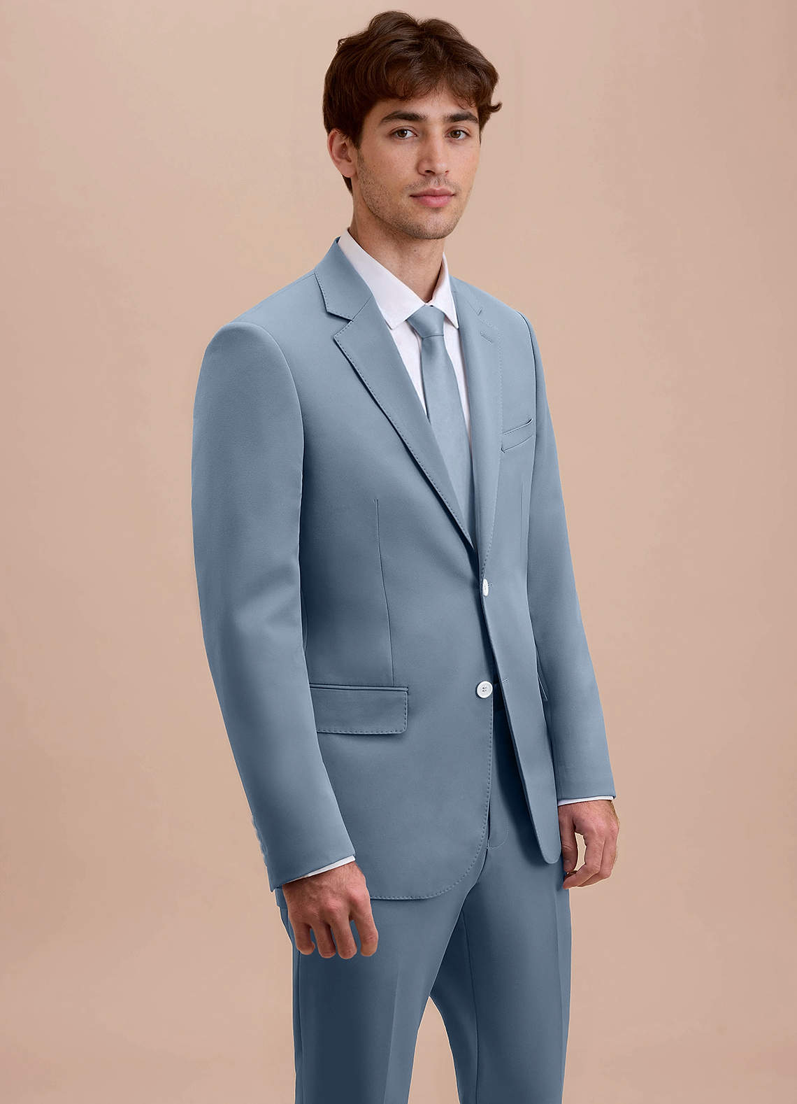 front Ethan Dusty Blue Refined Weave Suit Jacket