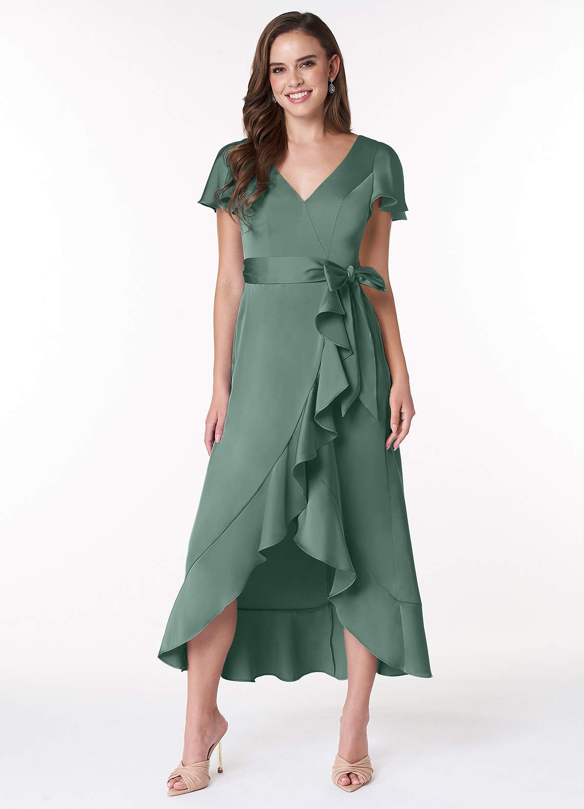 Azazie Lexis Stretch Satin Dress Vendita Finale image1