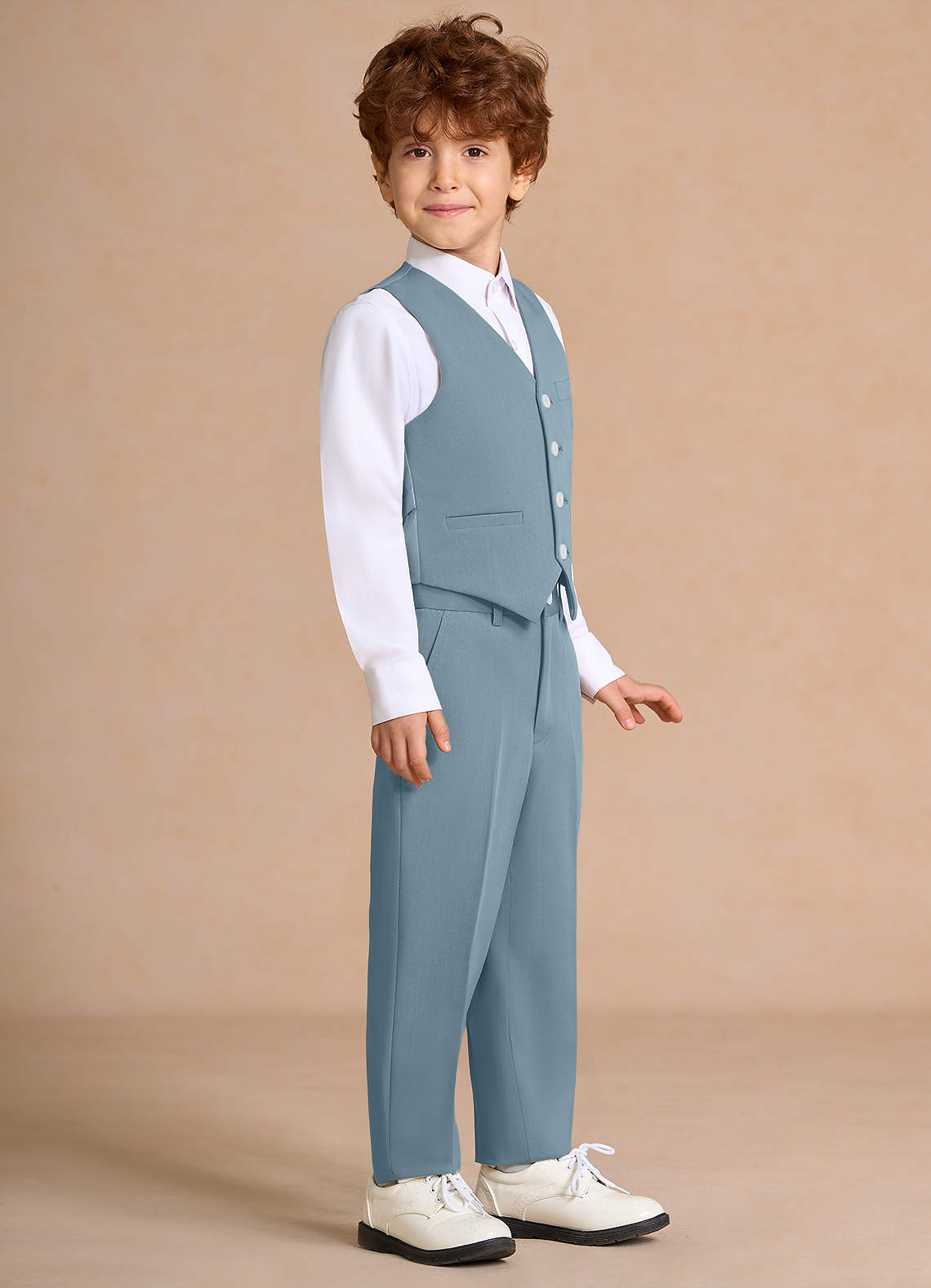 front Oliver Light Blue Boys 3-Piece Suit