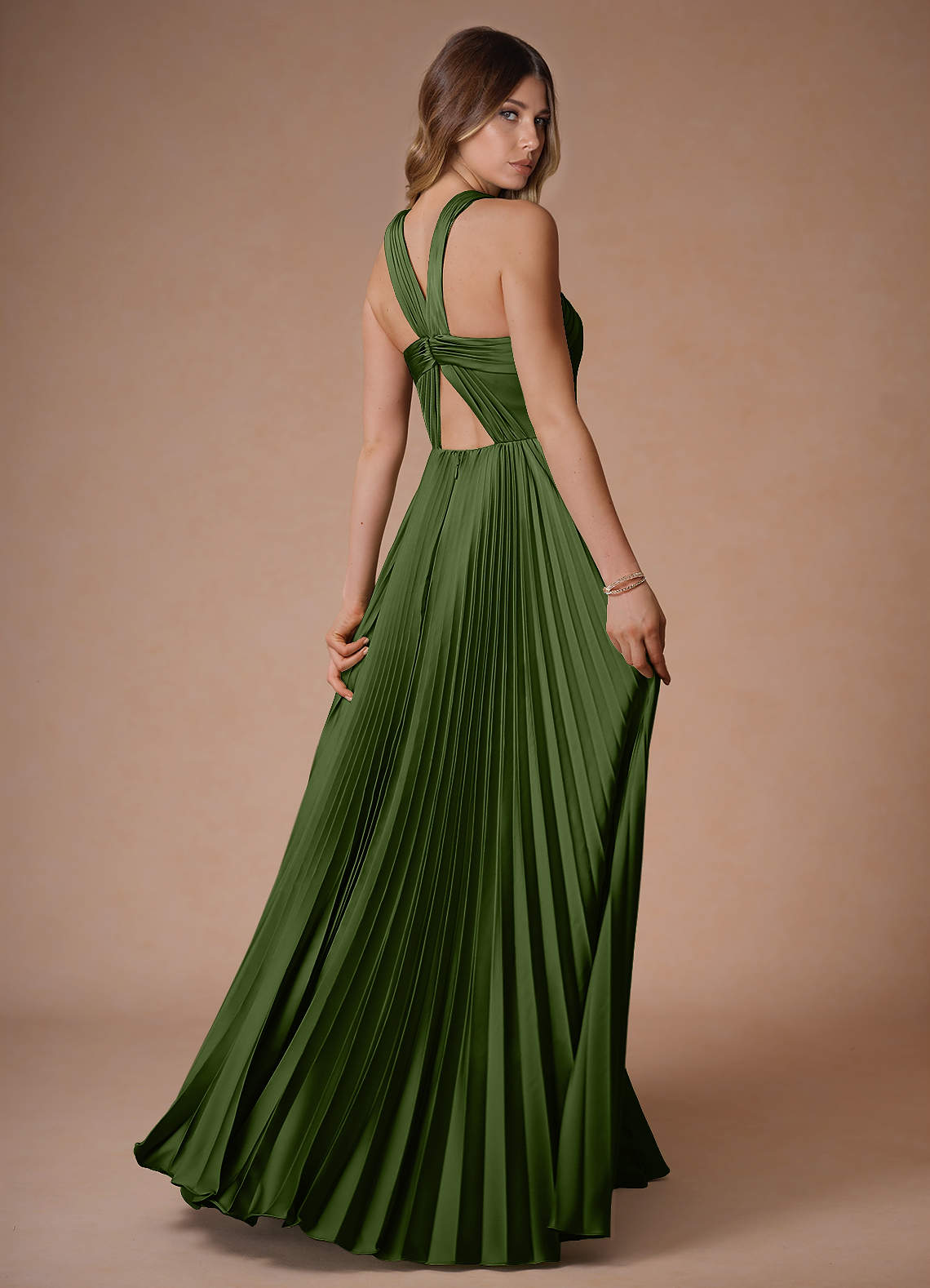 Robe Longue Olive Verte Afra image1