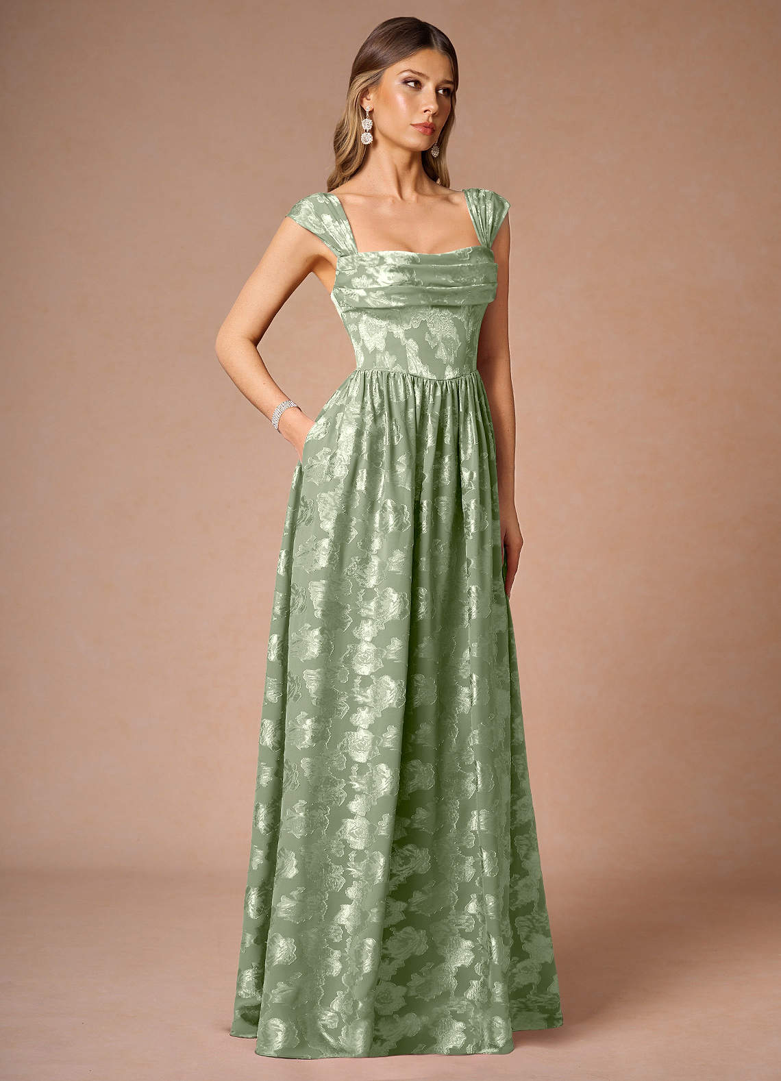 Hazel Light Green Pleated Maxi Dress | Azazie Hazel Light Green Pleated Maxi Dress | Azazie