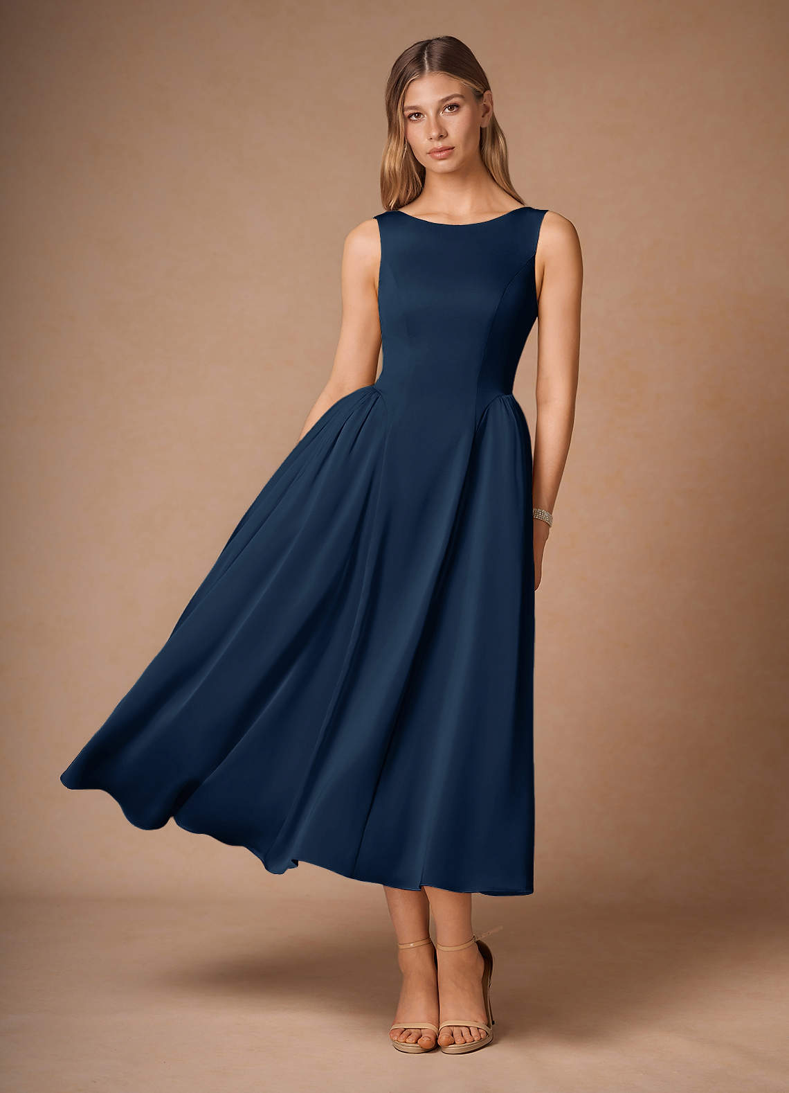 Casey Navy Midi Dress | Azazie
