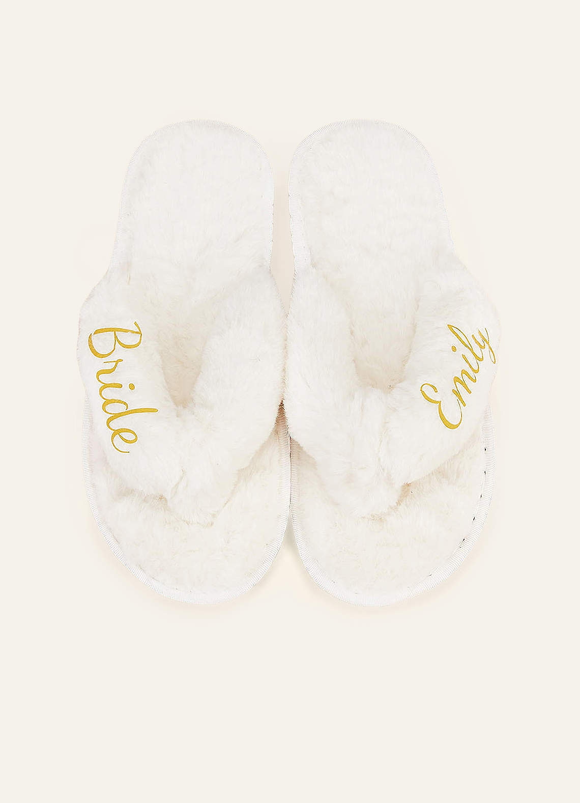 front Personalizowane Panna Młoda i Druhna Puszyste Kapcie