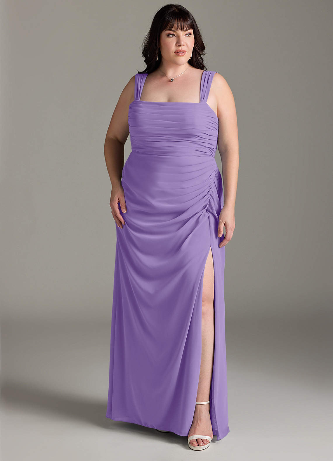 Azazie Jesaphine Bridesmaid Dresses Tahiti Sheath Bow Chiffon Dress image1