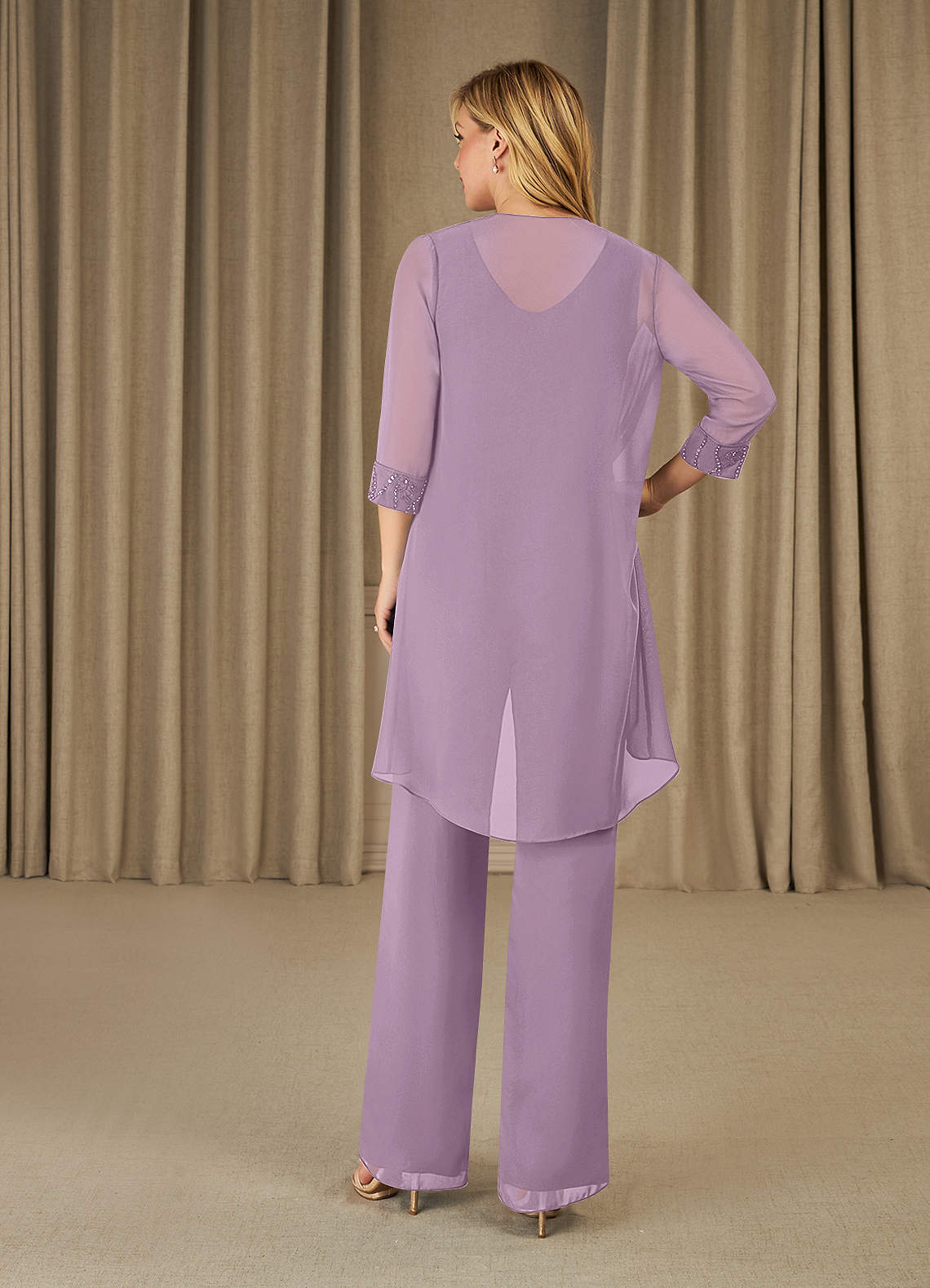 Azazie Maura Wisteria Jumpsuit/Pantsuit Sequins Chiffon Dress Azazie