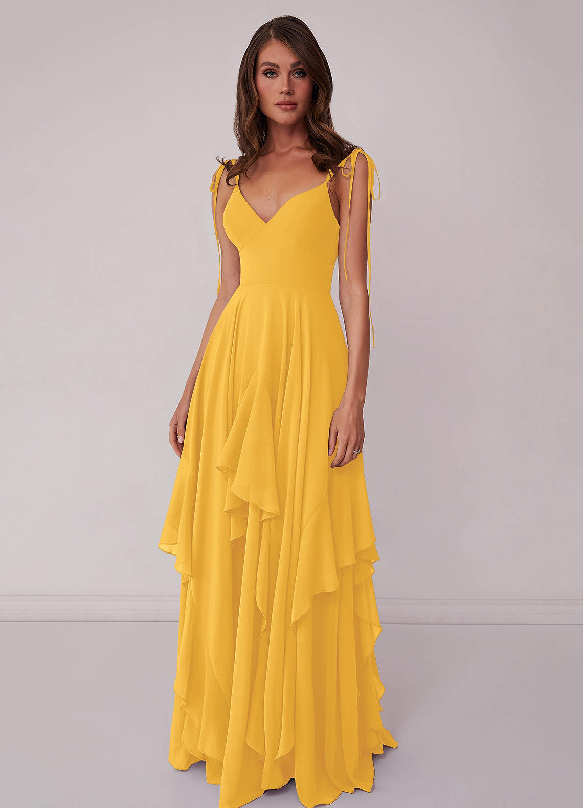 dresses for wedding guests Midi Sleeveless V-Neck A-Line Guest Dress with Delicate Ruffled Nyla Dress - Luxe Size (UK):10 Launchdate:2026-02-16