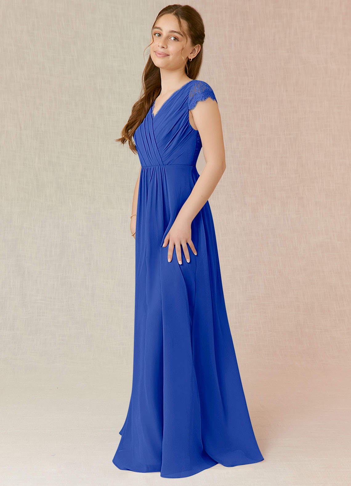 Royal Blue Azazie Veda JBD Junior Bridesmaid Dresses