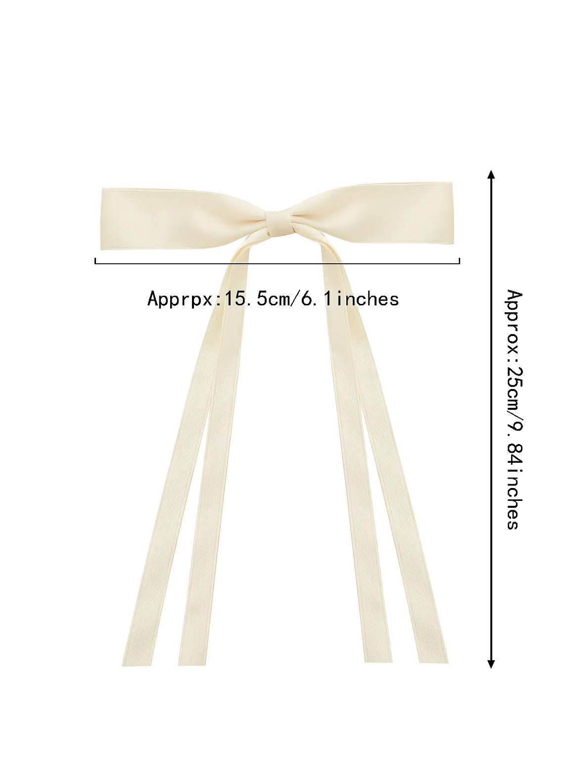 front Satin Bow Hair Clips