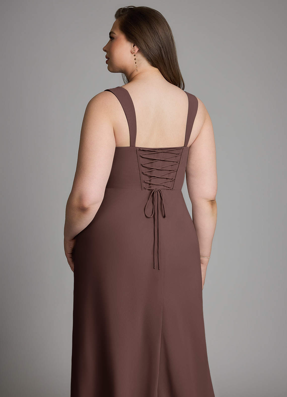 Azazie Agustina Bridesmaid Dresses Ganache Mermaid Corset Chiffon Dress image13