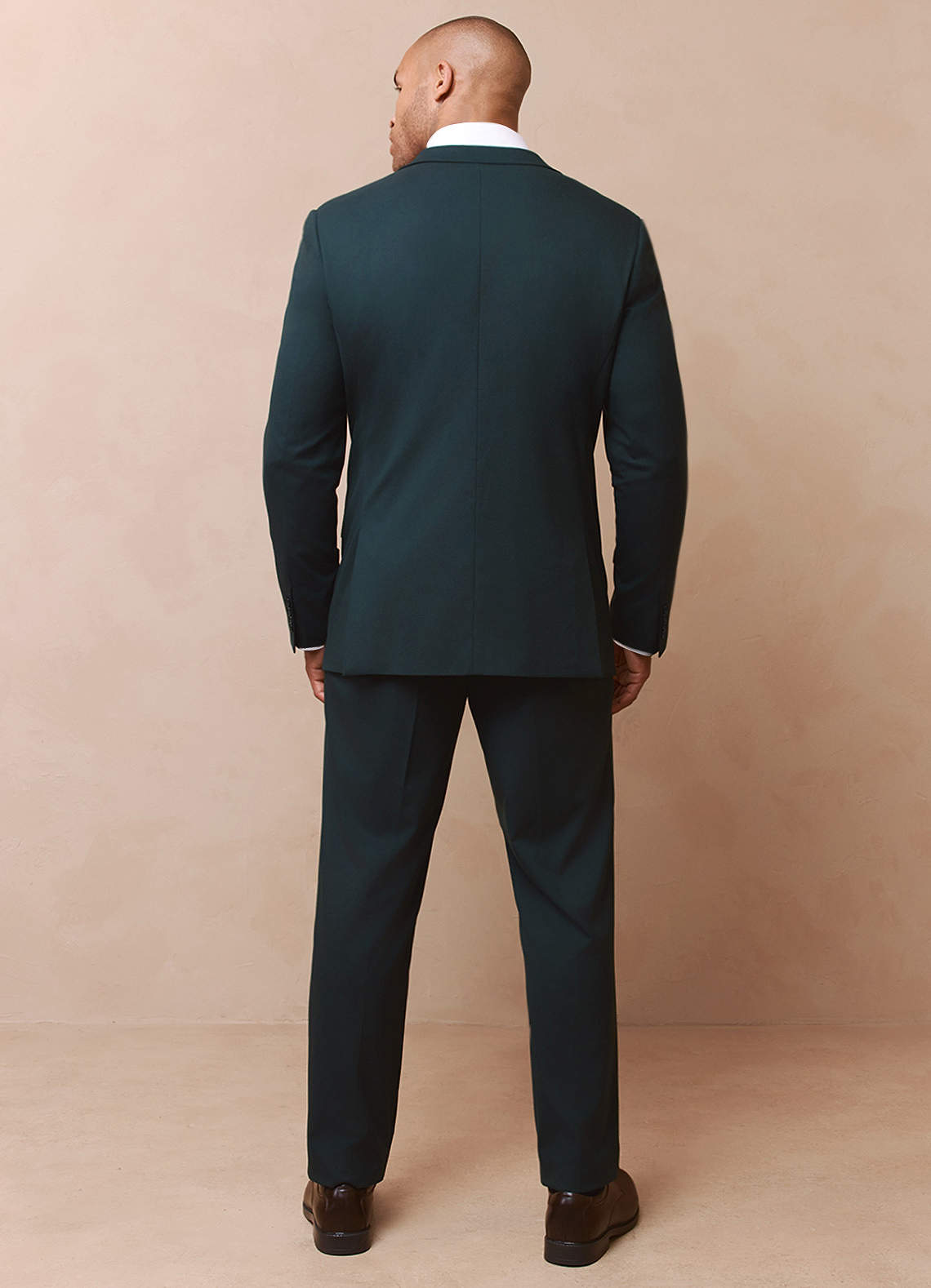 front Savile Dark Green Wool Blend 3-Piece Suit