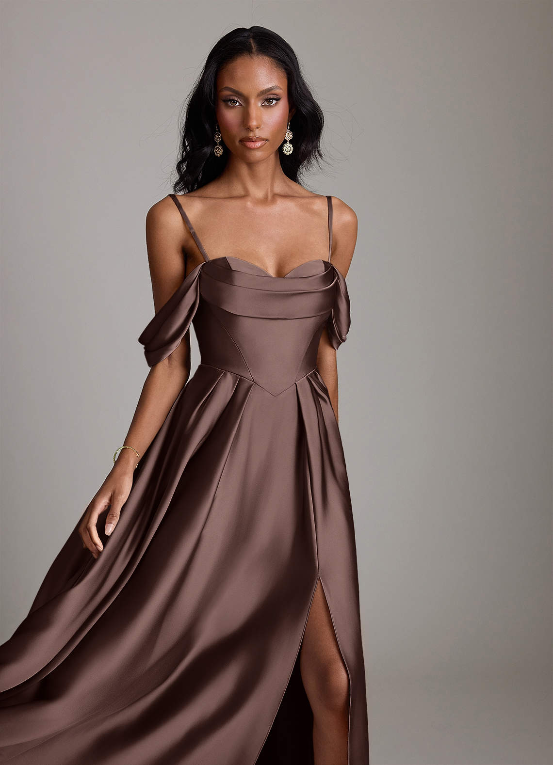 Azazie Loisa Ganache Stretch Satin Bridesmaid Dresses | Azazie