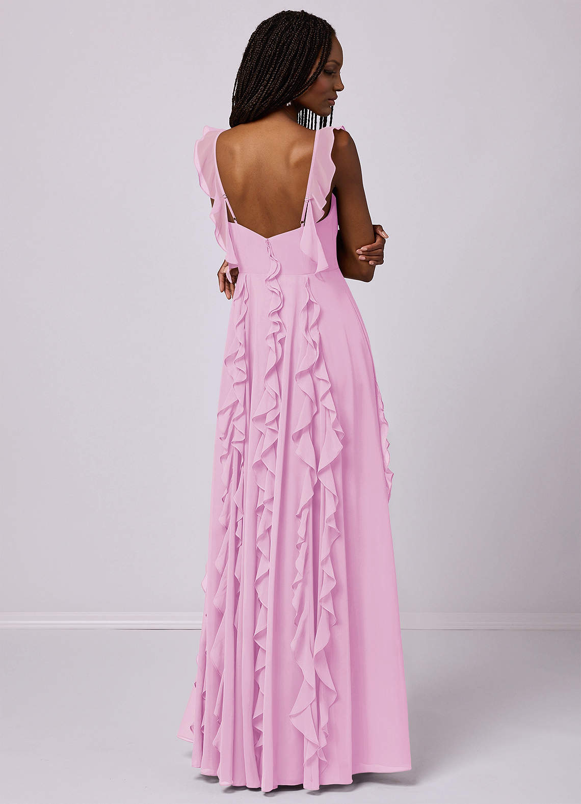 Barbie ♥ Azazie Bridesmaid Dresses Candy Pink A-Line with Pockets Chiffon Dress image1