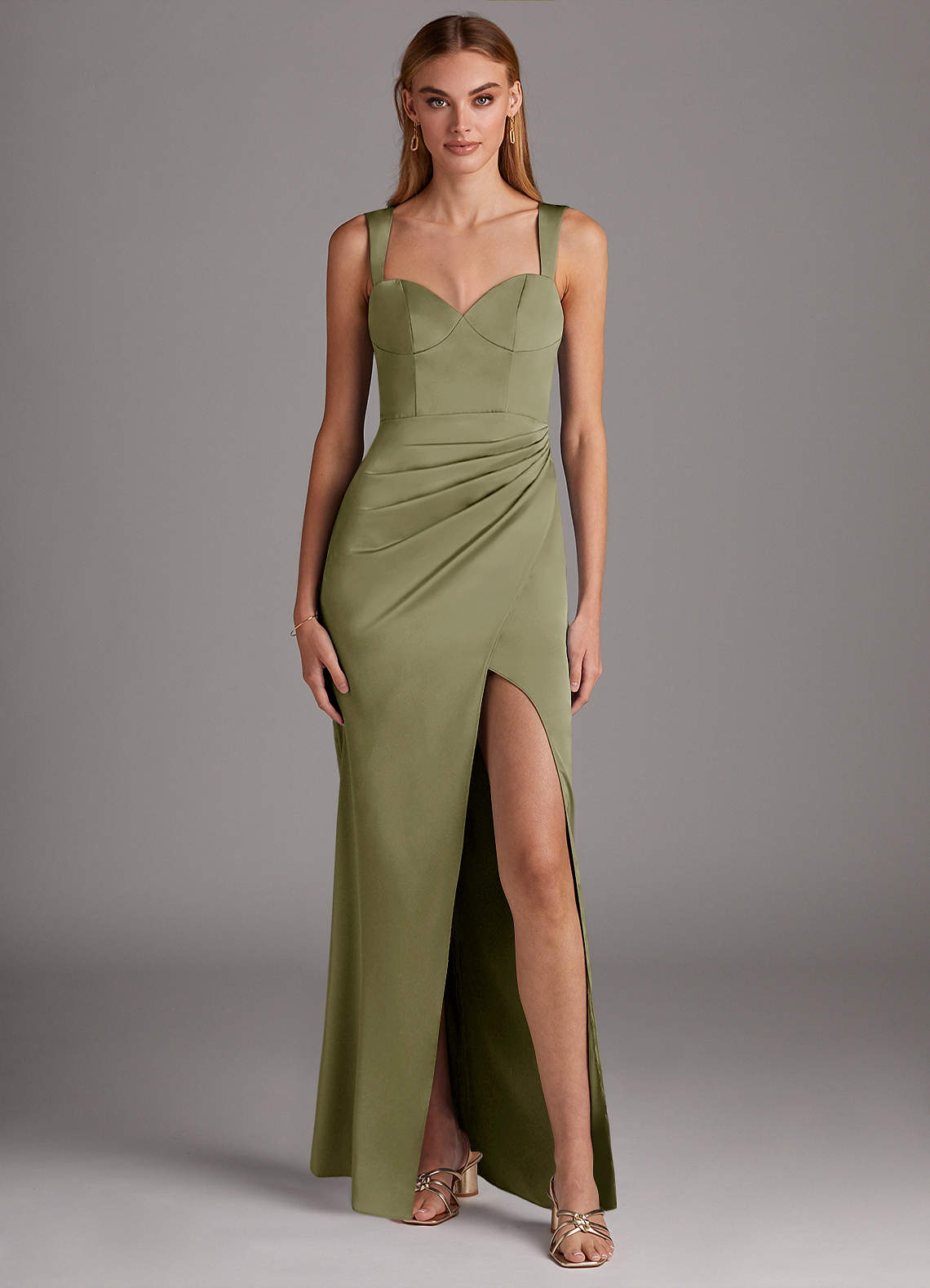 azazie mila stretch satin dress Azazie Mila