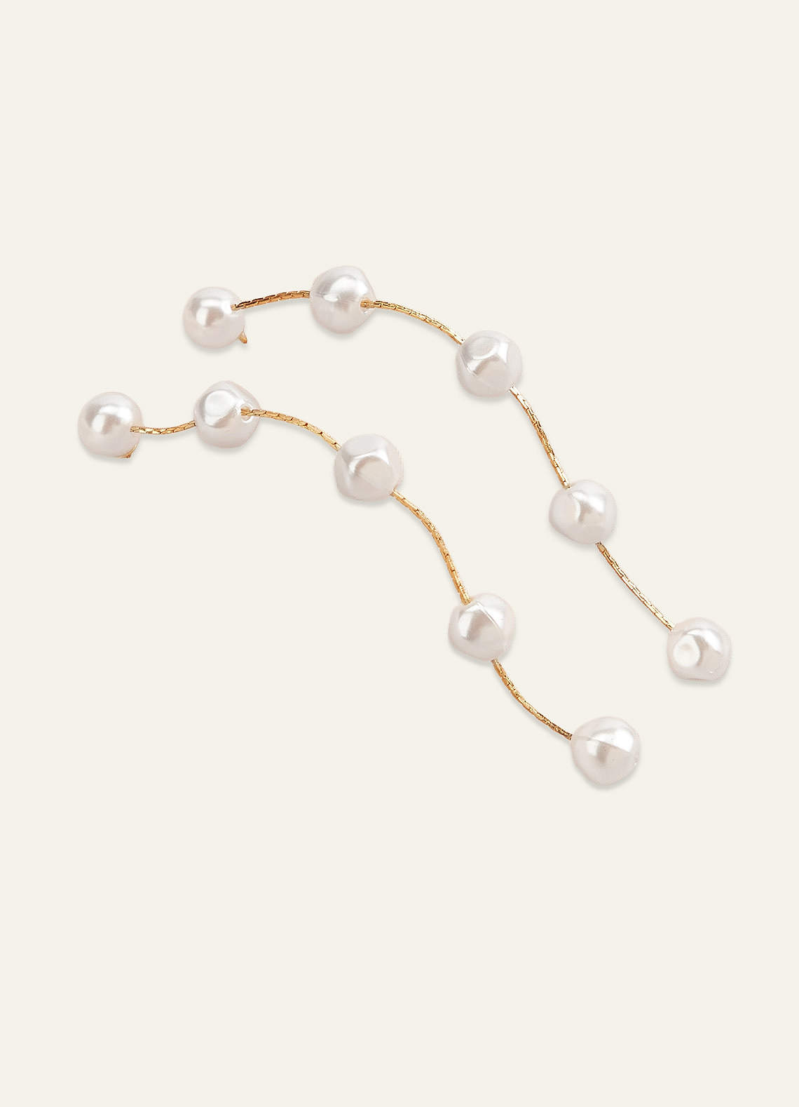 front Vintage Pearl Tassel Earrings