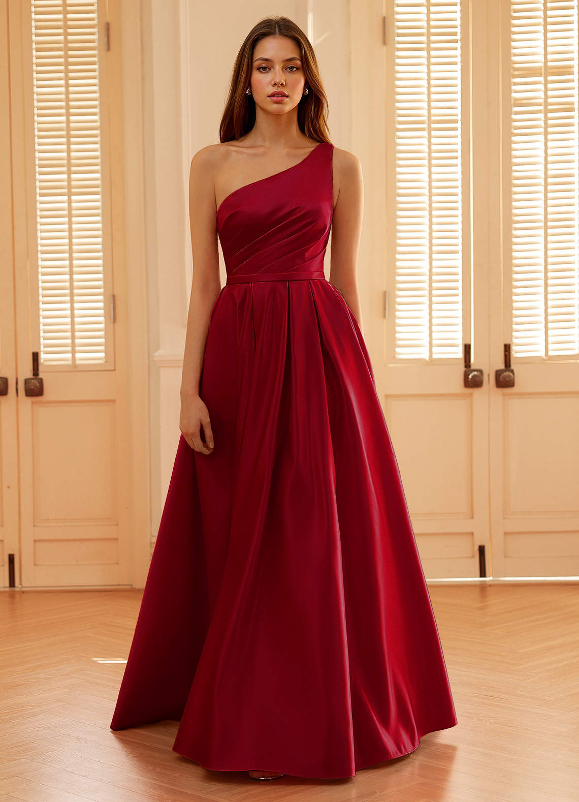 1 shoulder prom dress Adora 3121 One-Shoulder Sequin Fitted Slit Long Prom Dress