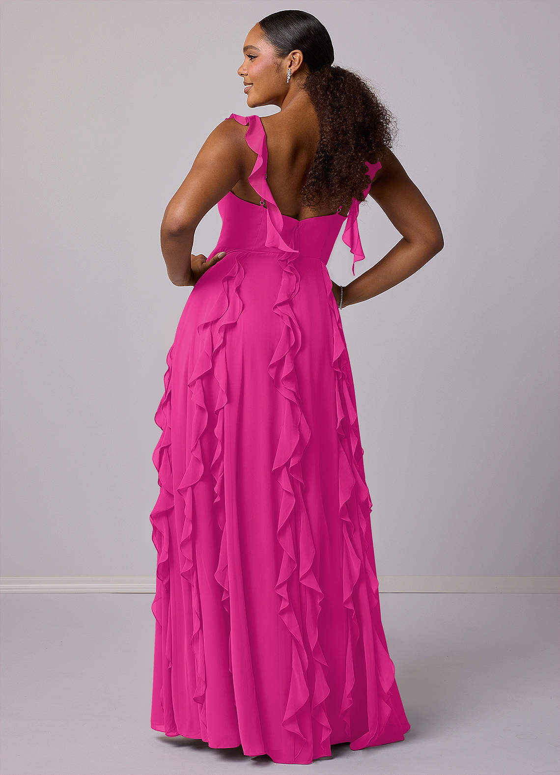 Barbie ♥ Azazie Bridesmaid Dresses A-Line Chiffon Floor-Length Dress with Pockets image7