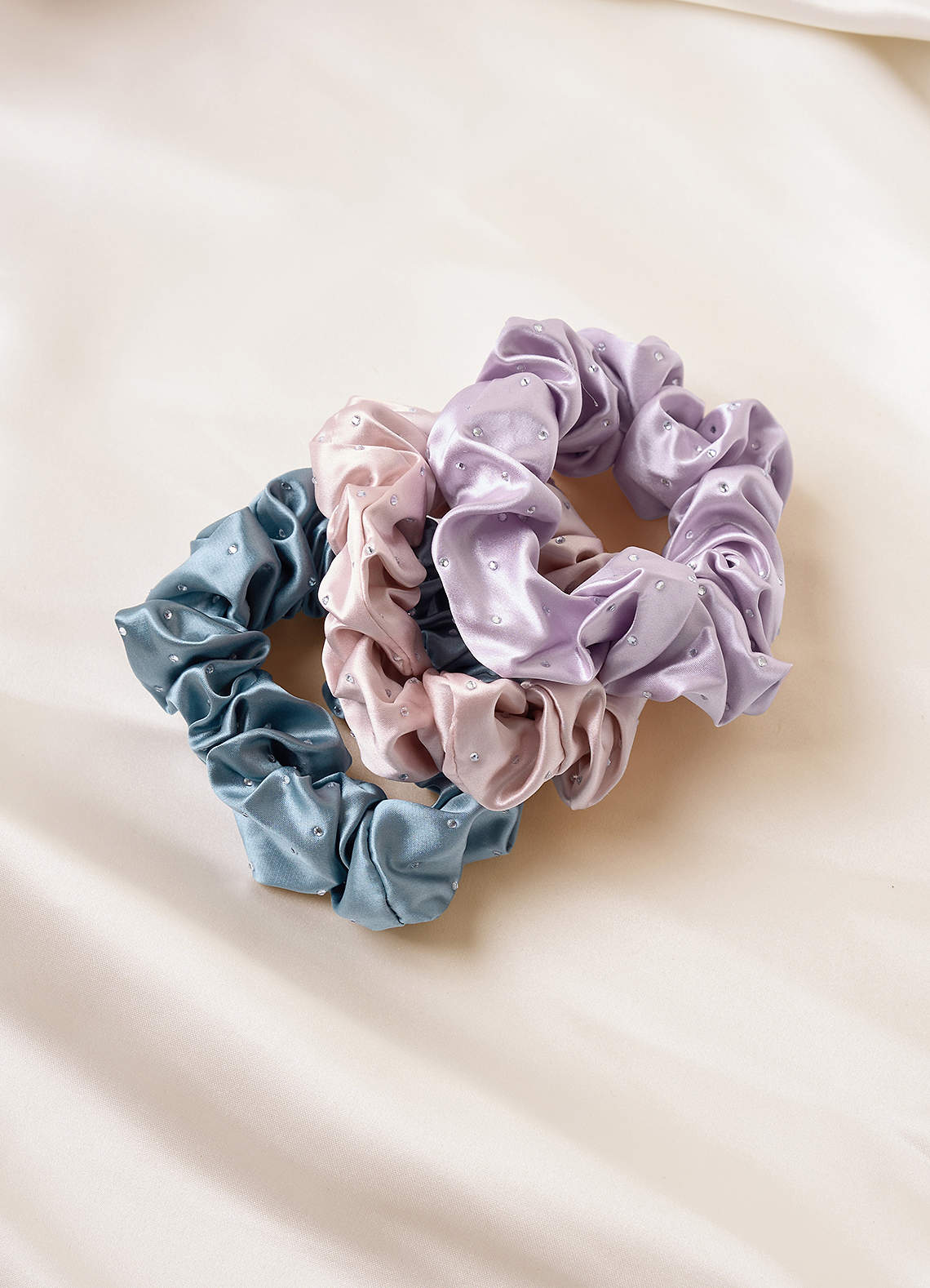 front Silk Crystal Scrunchie