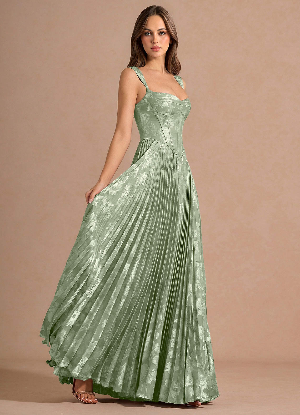 aza 様 Javelin Light Green Maxi Dress | Azazie