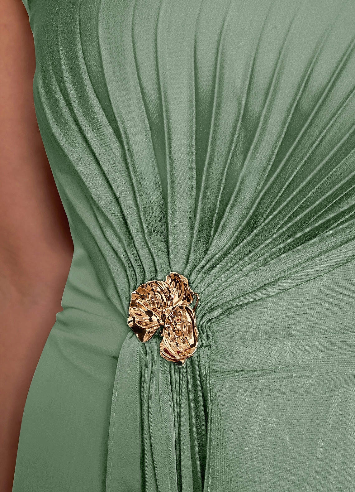 Azazie Dinanta vestidos de madre de la novia Vestido de Matcha de Gasa de Columna con Plisado image7