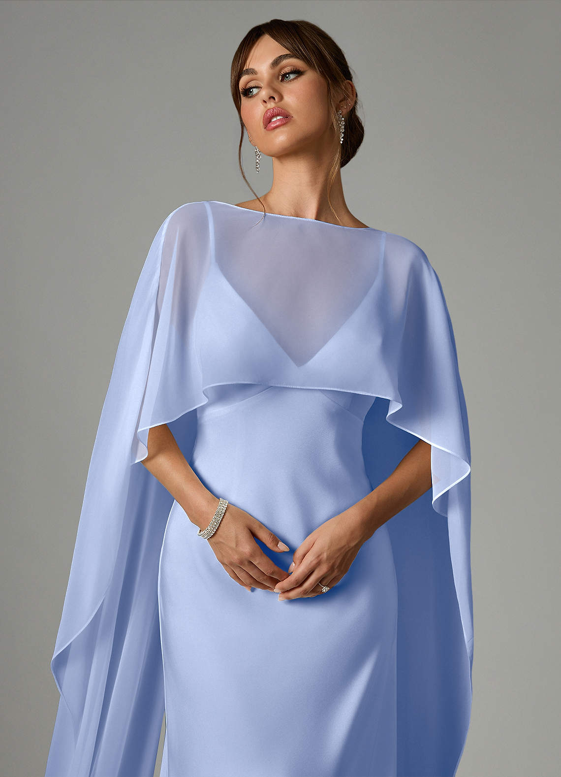 Azazie Stefania Jurken voor bruidsmeisjes Jurk van Stretch Satijn met A-Lijn Ijs image4