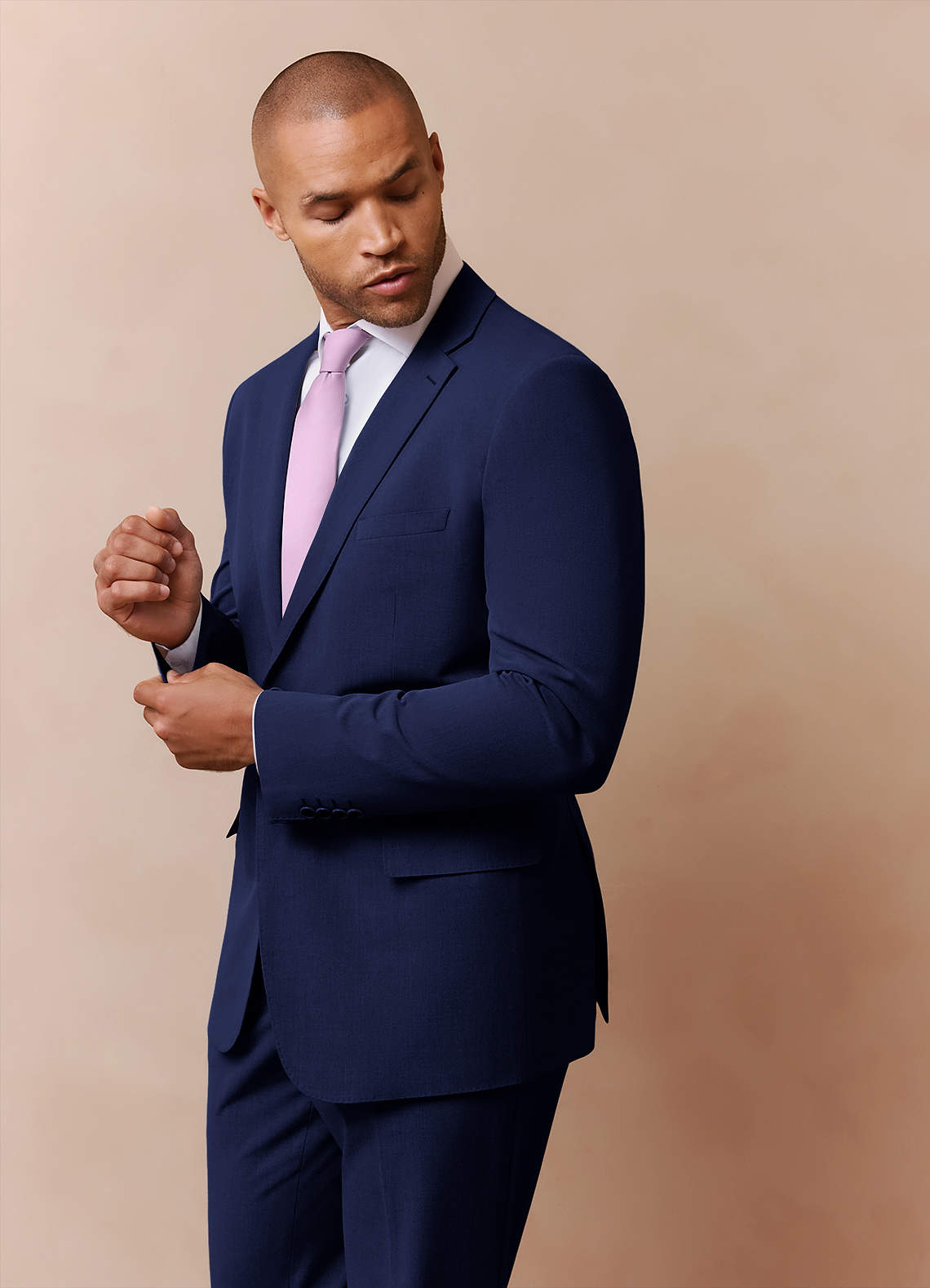 front Savile Blue Wool Blend Suit Jacket