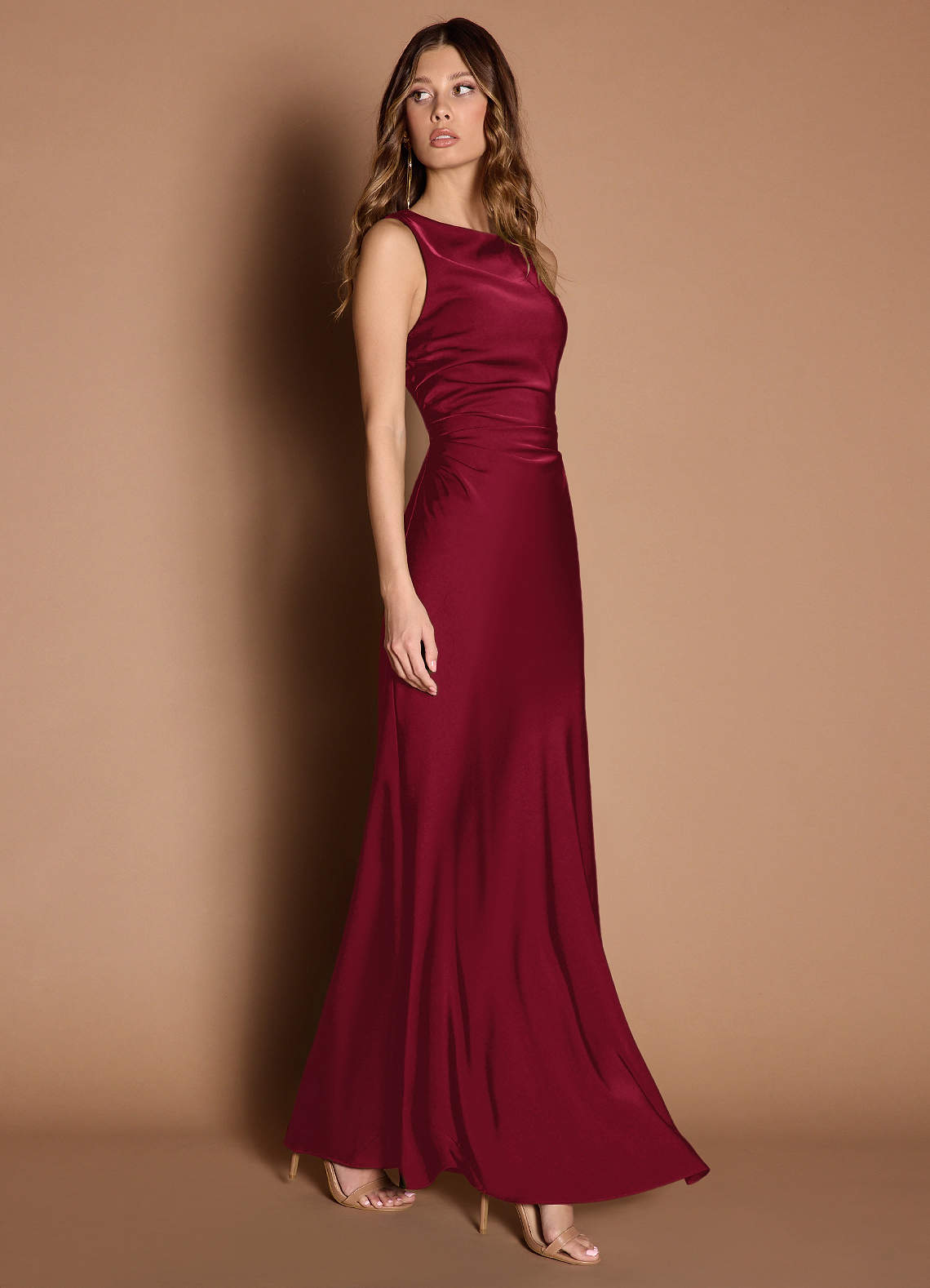Evadne Merlot Open Back Dress | Azazie