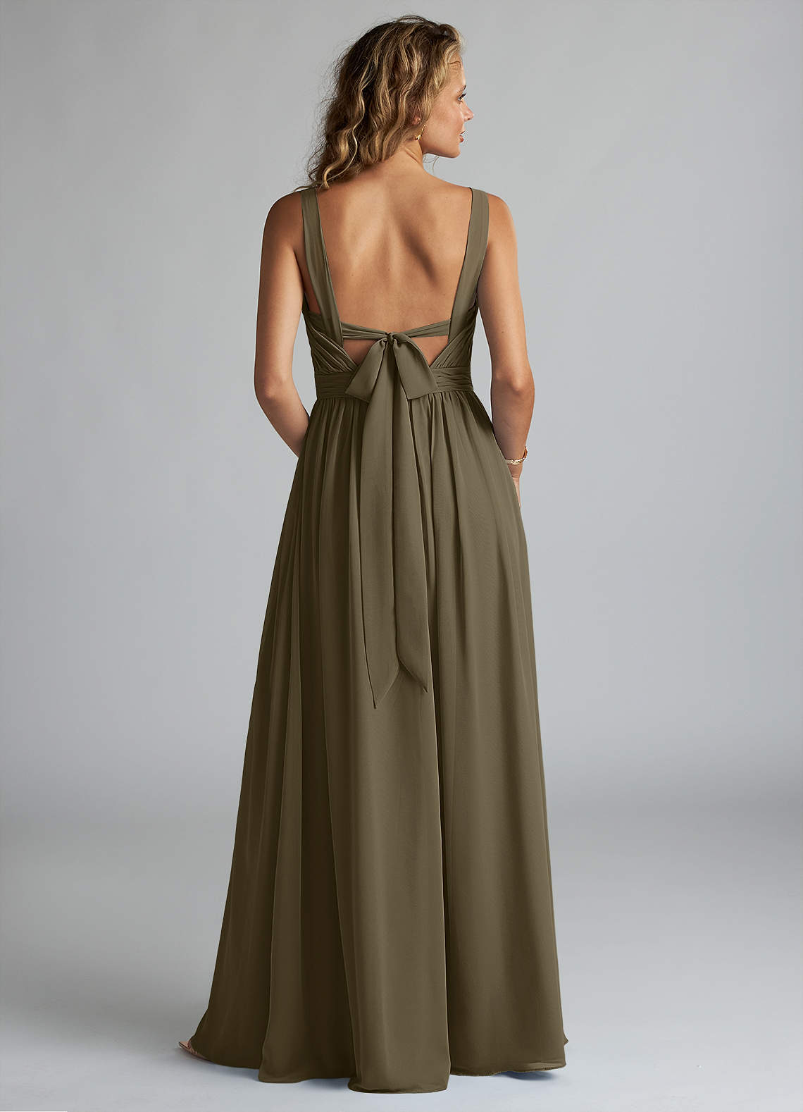 Azazie Aziza Willow Green Chiffon Bridesmaid Dresses | Azazie