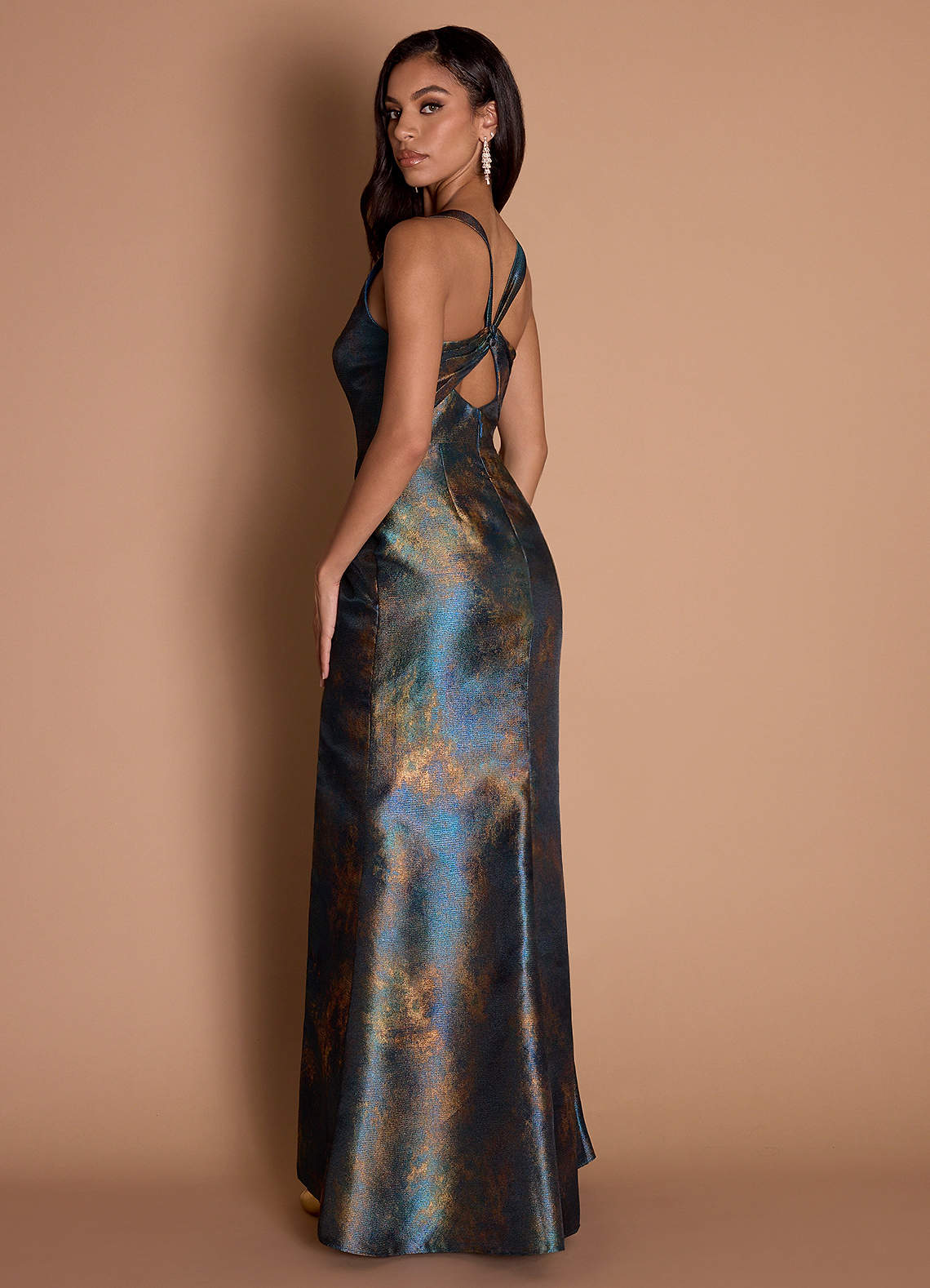 Iliana Teal Bronze Maxi Dress image1