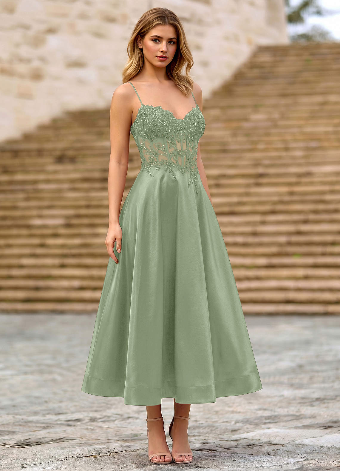 white satin dress Satin wedding dress slit | Plain white dress wedding main image 1