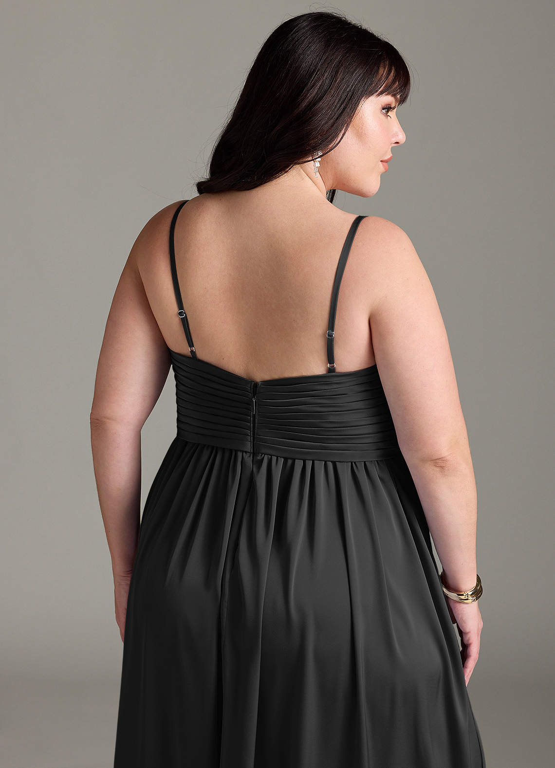 azazie black satin bridesmaid dresses Azazie Calandra