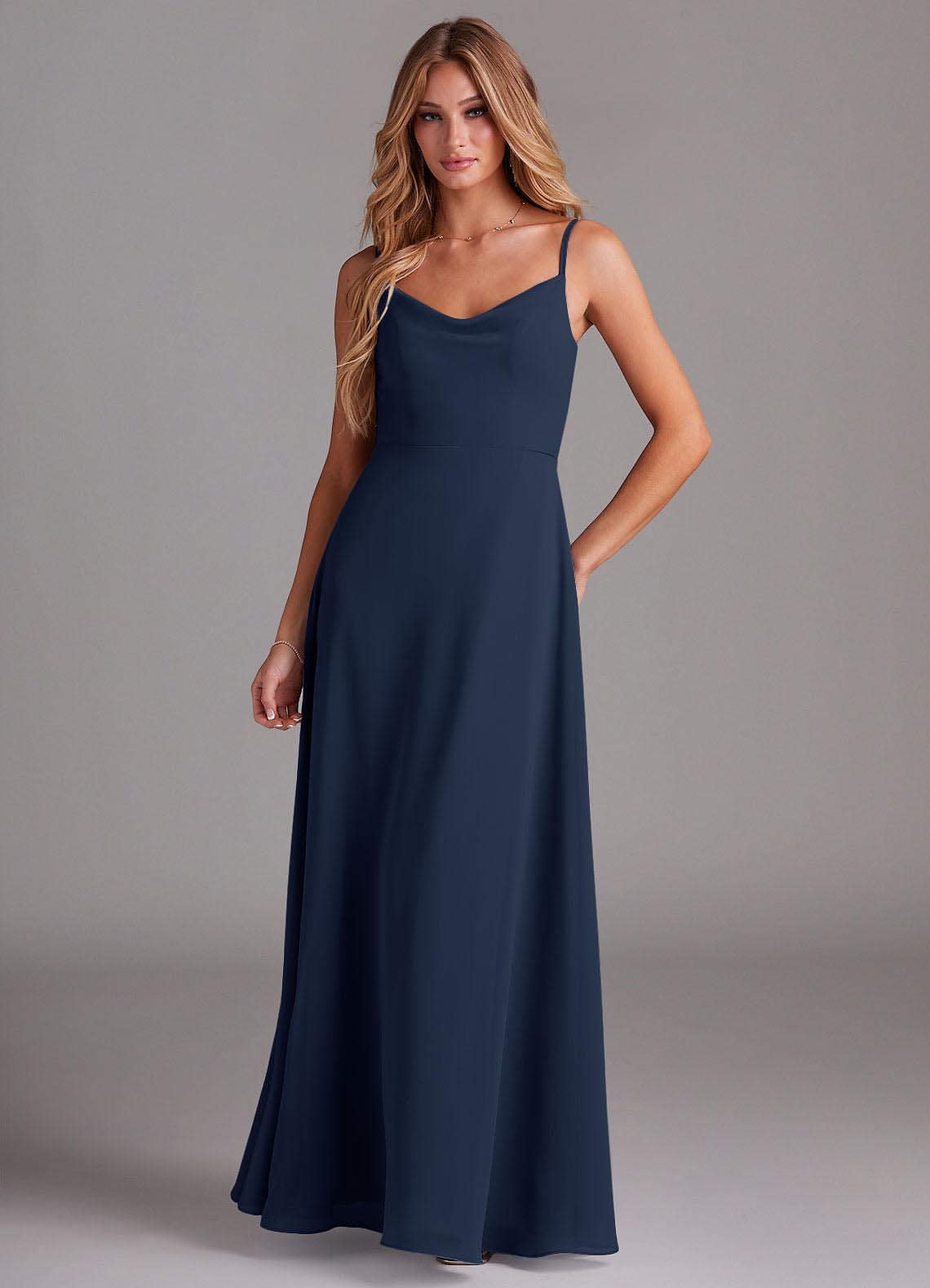 Azazie Daenerys Dark Navy Chiffon Bridesmaid Dresses | Azazie UK