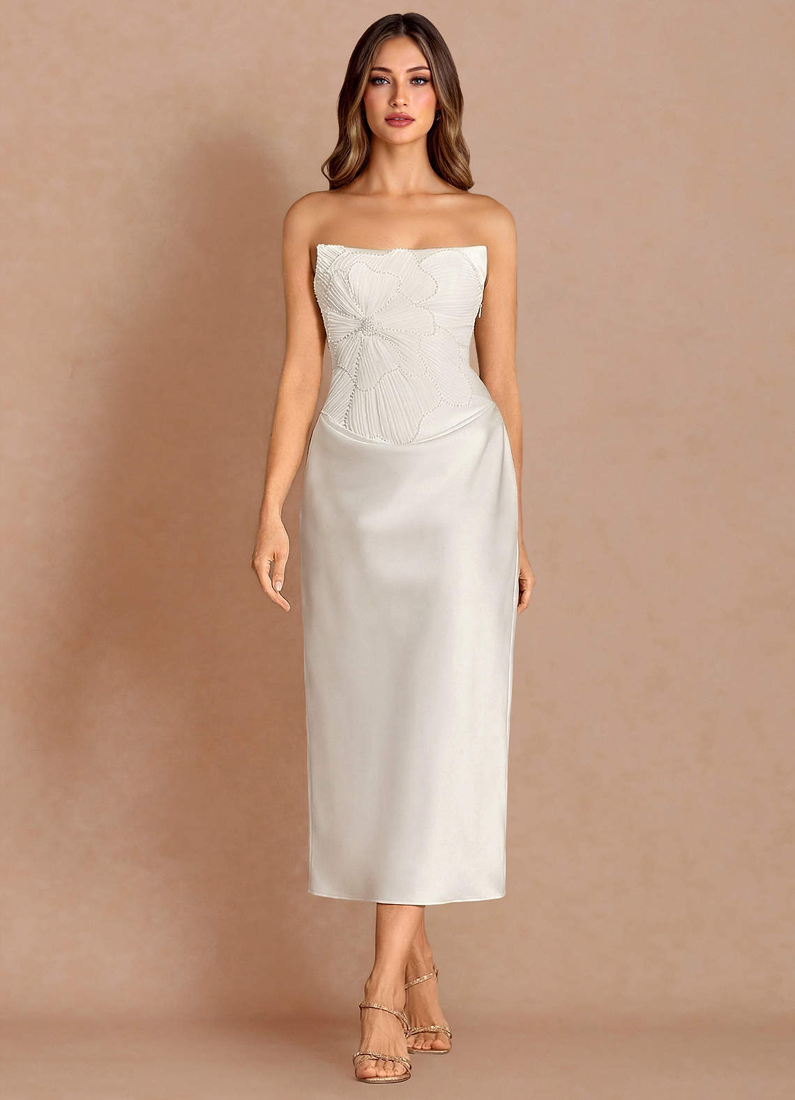 Xarisse White Midi Dress Ready to Ship | Azazie