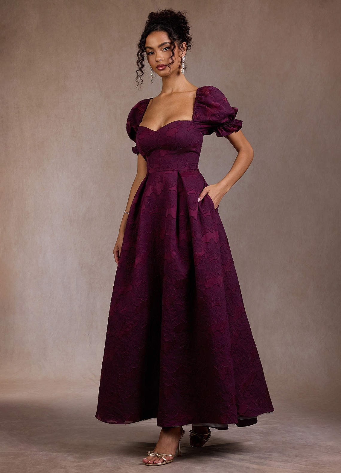 green emerald velvet dress Arielle Purple Maxi Dress