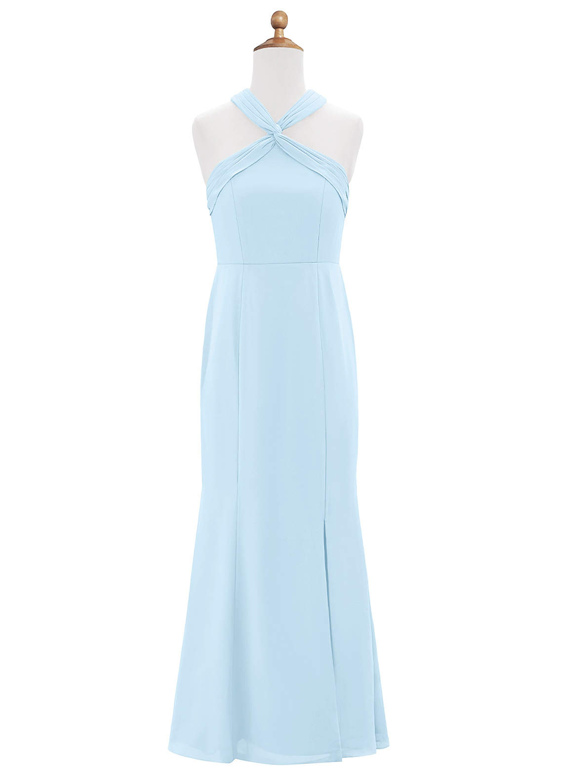 Azazie Rue Junior Sky Blue Mermaid Side Slit Chiffon Dress image5