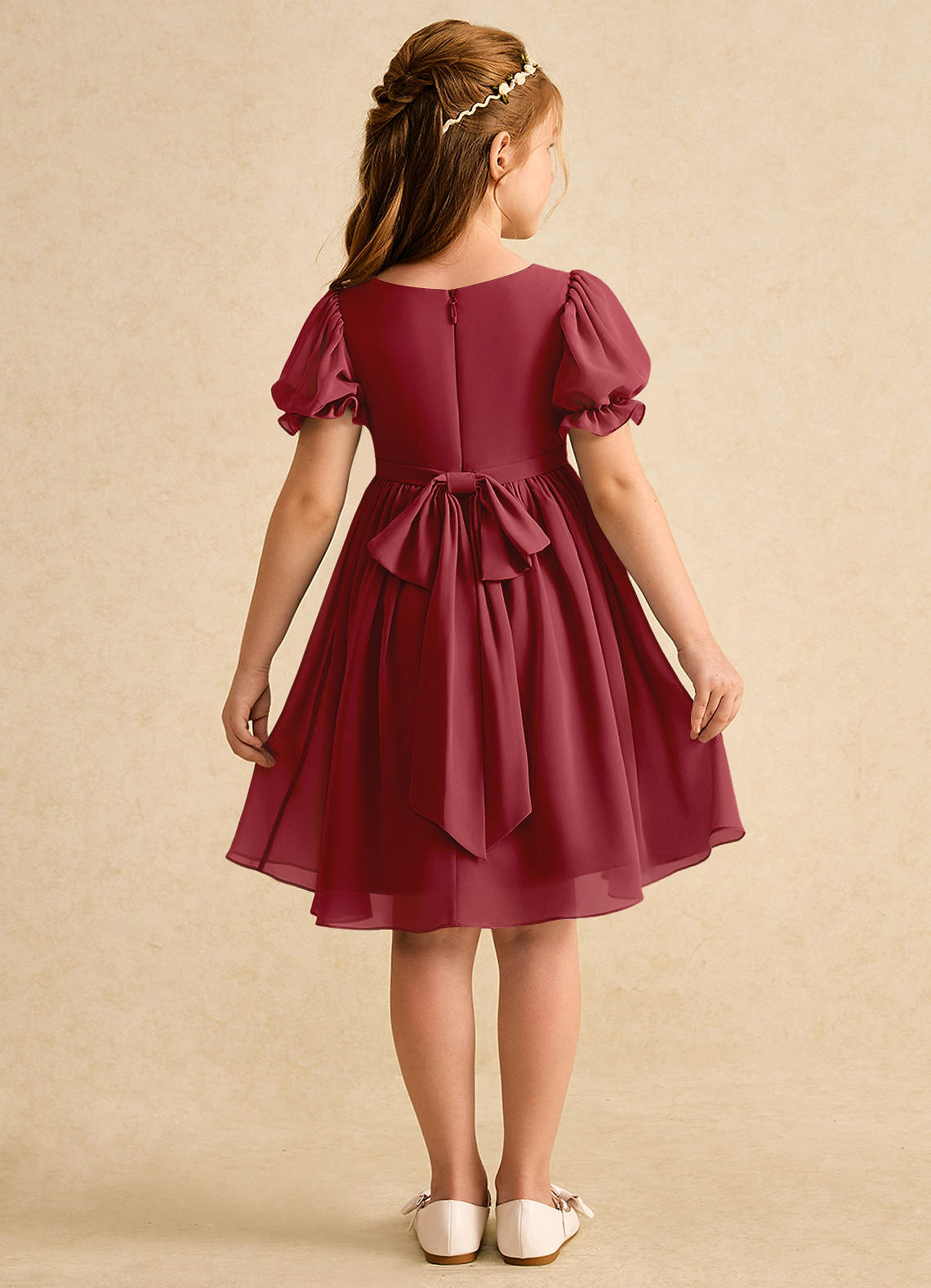 sachin and babi light blue dress A-Line Knee Length Chiffon Graduation Dresses COCOMELODY CS0536, Burgundy