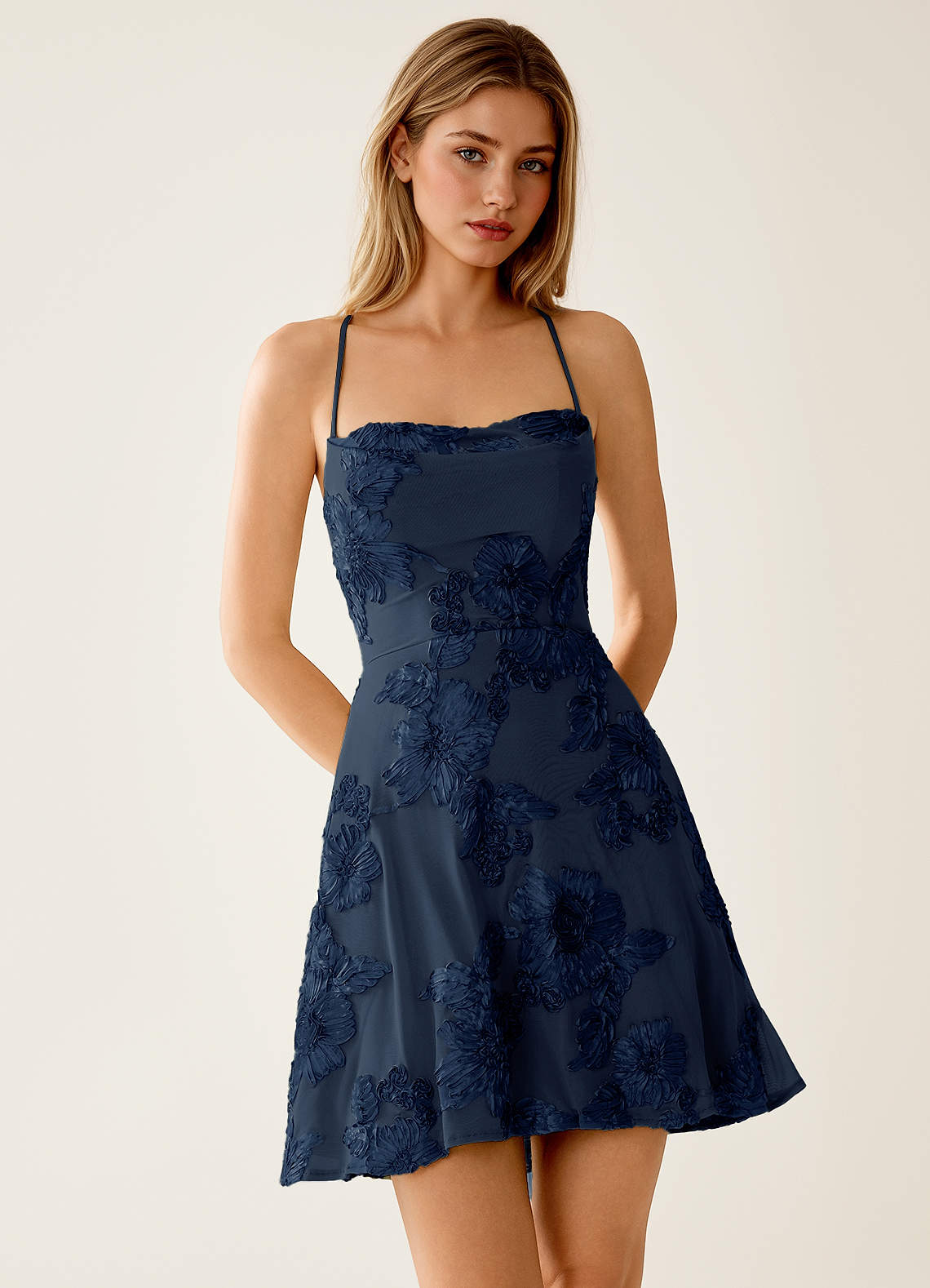 blue corset mini dress Lysandra Navy Stretch 3D Flowers Rekayla Women's Flats - royal blue corset dress The sleeveless style Size:US Size 14 bfcm24