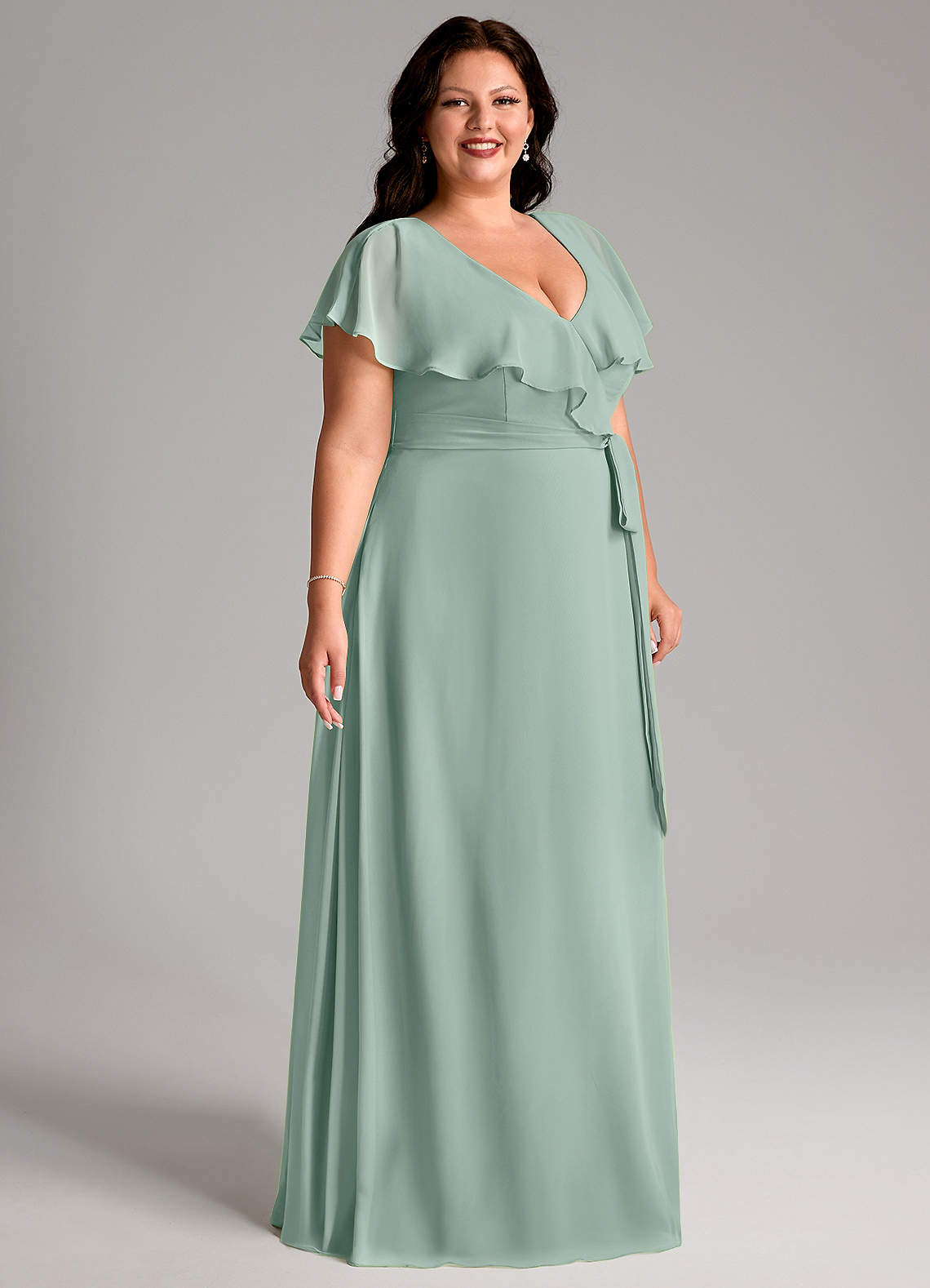 bridesmaid dresses size 10 Azazie Plus A-Line V-Neck Floor-Length Chiffon bridesmaid dresses Peacock Blue Textured Knit Color:Lapiz Blue tie belt YGroup_colourway-honey