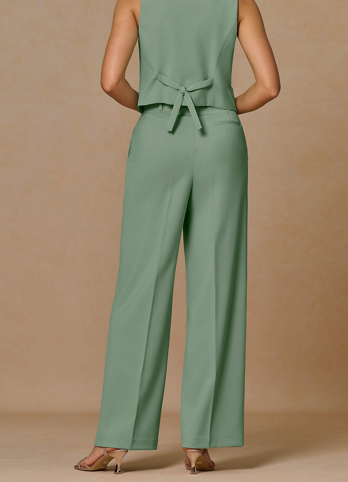 front Rowan Matcha Refined Weave Performance pants