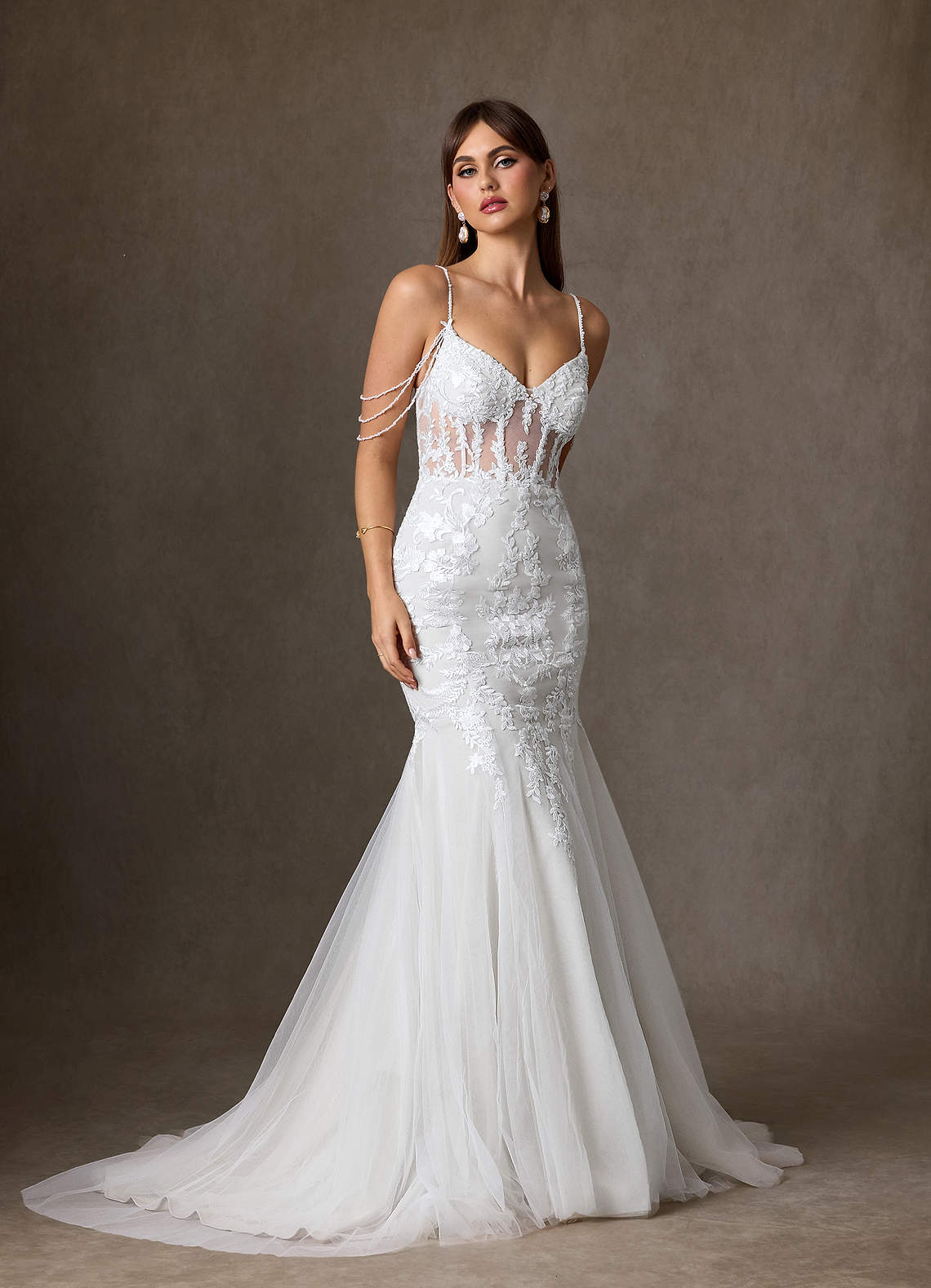 Azazie Denise Diamond White Mermaid Sequins Tulle Dress | Azazie Azazie Denise Diamond White Mermaid Sequins Tulle Dress | Azazie