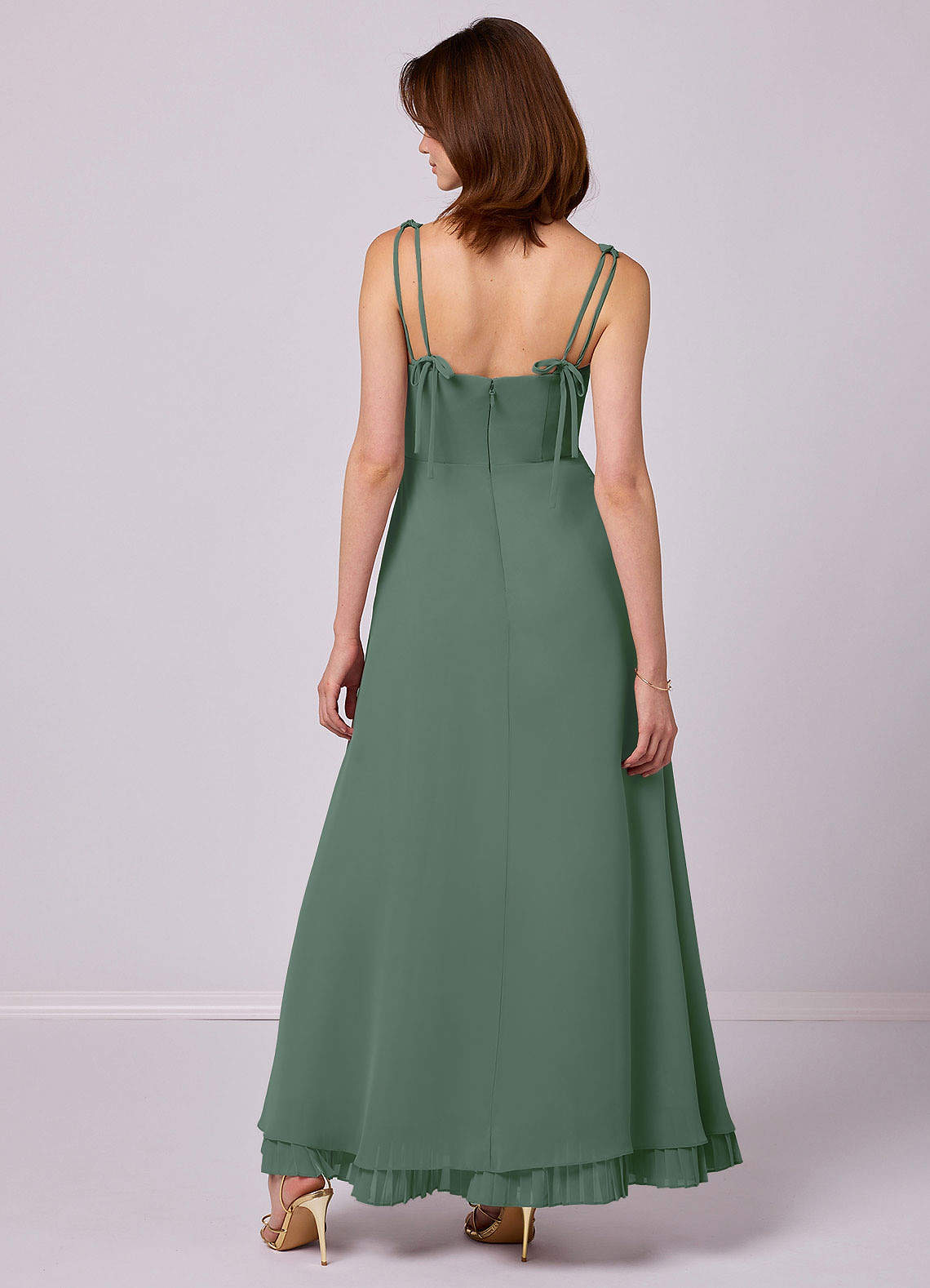 Barbie ♥ Azazie Bridesmaid Dresses A-Line Pleated Chiffon Ankle-Length Dress image10